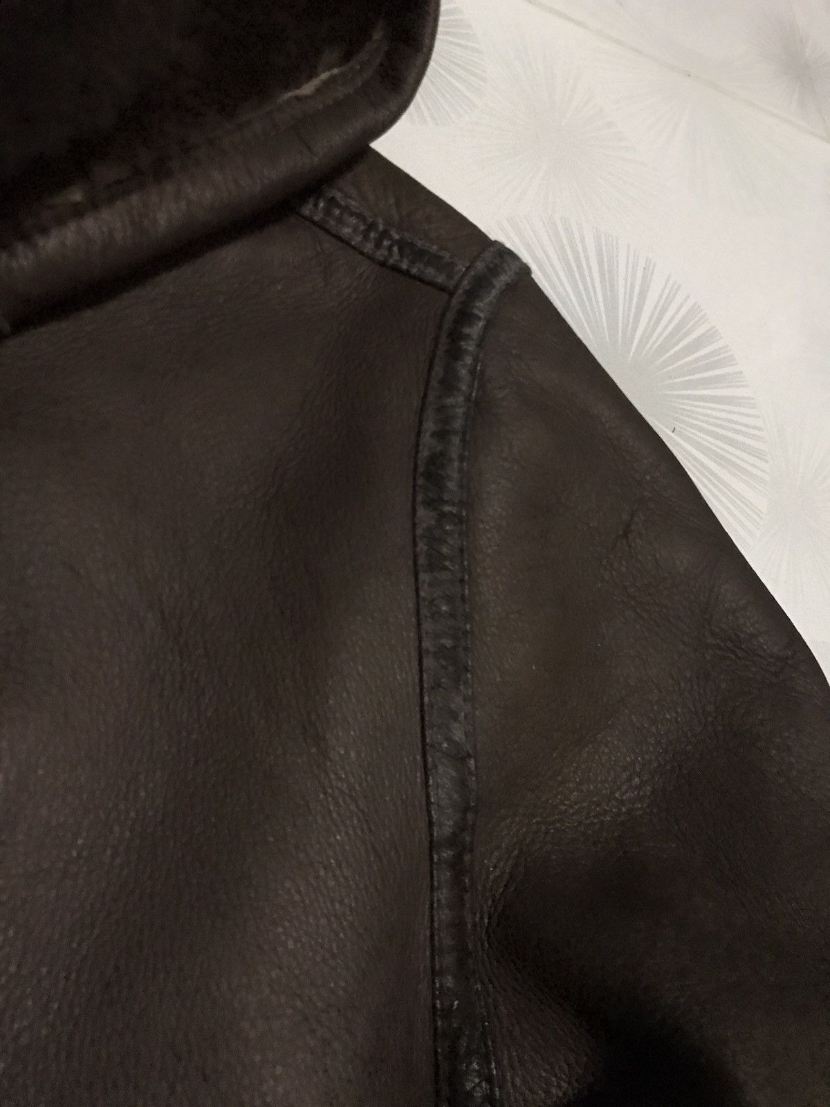 Genuine Leather Vintage Sheepskin Shearling Coat With Hoodie Size US L / EU 52-54 / 3 - 9 Thumbnail