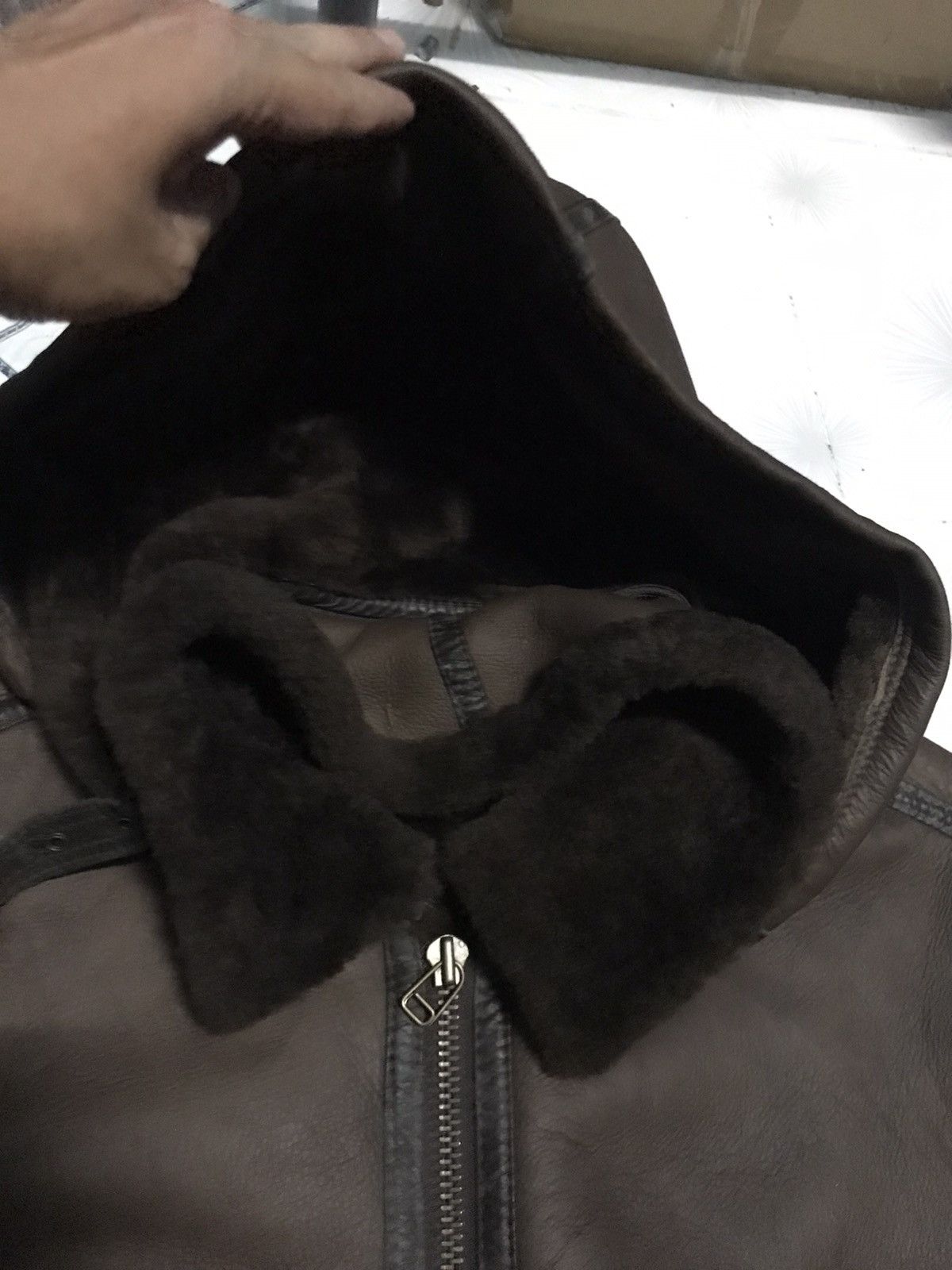 Genuine Leather Vintage Sheepskin Shearling Coat With Hoodie Size US L / EU 52-54 / 3 - 10 Thumbnail