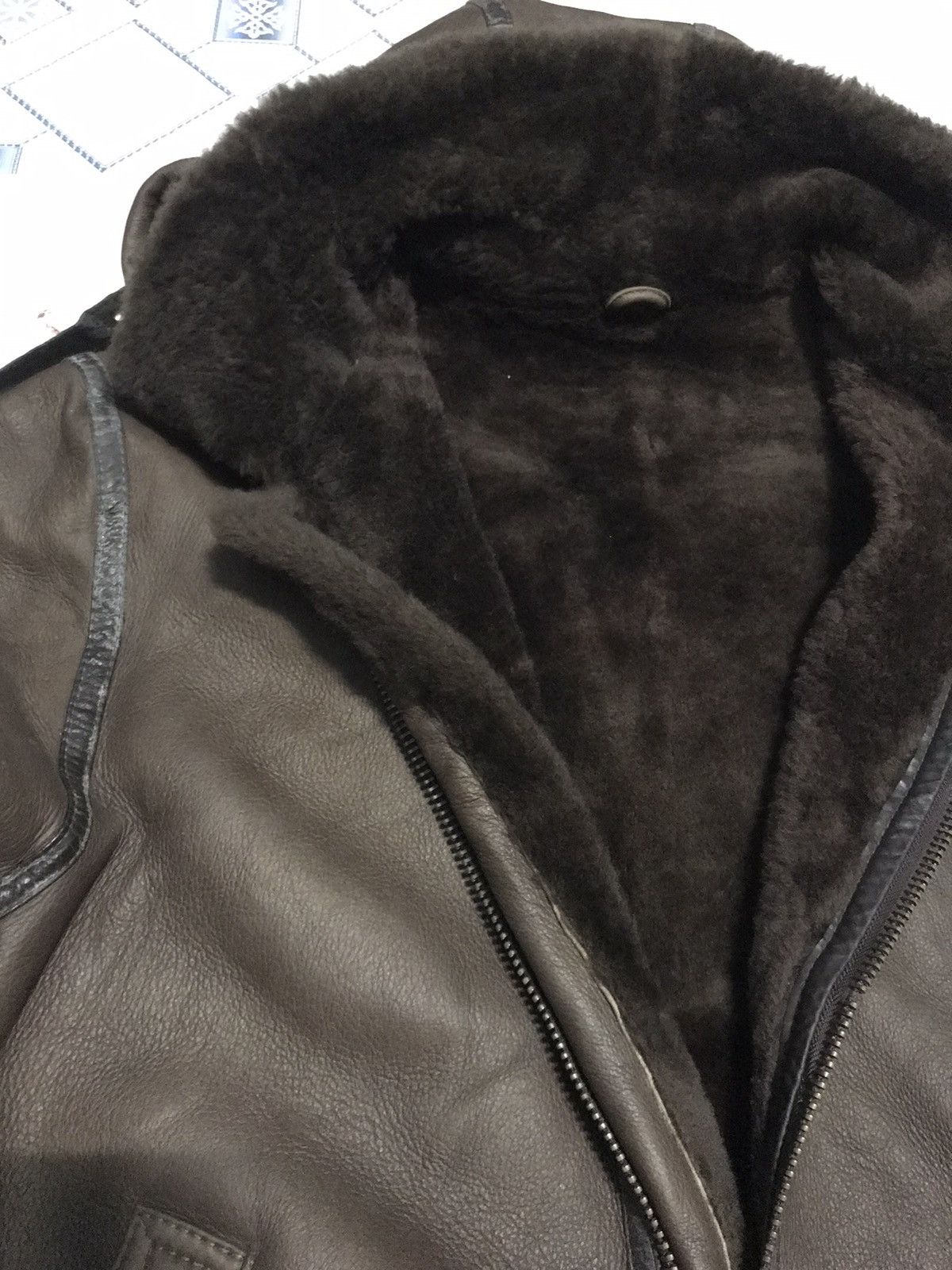 Genuine Leather Vintage Sheepskin Shearling Coat With Hoodie Size US L / EU 52-54 / 3 - 12 Thumbnail