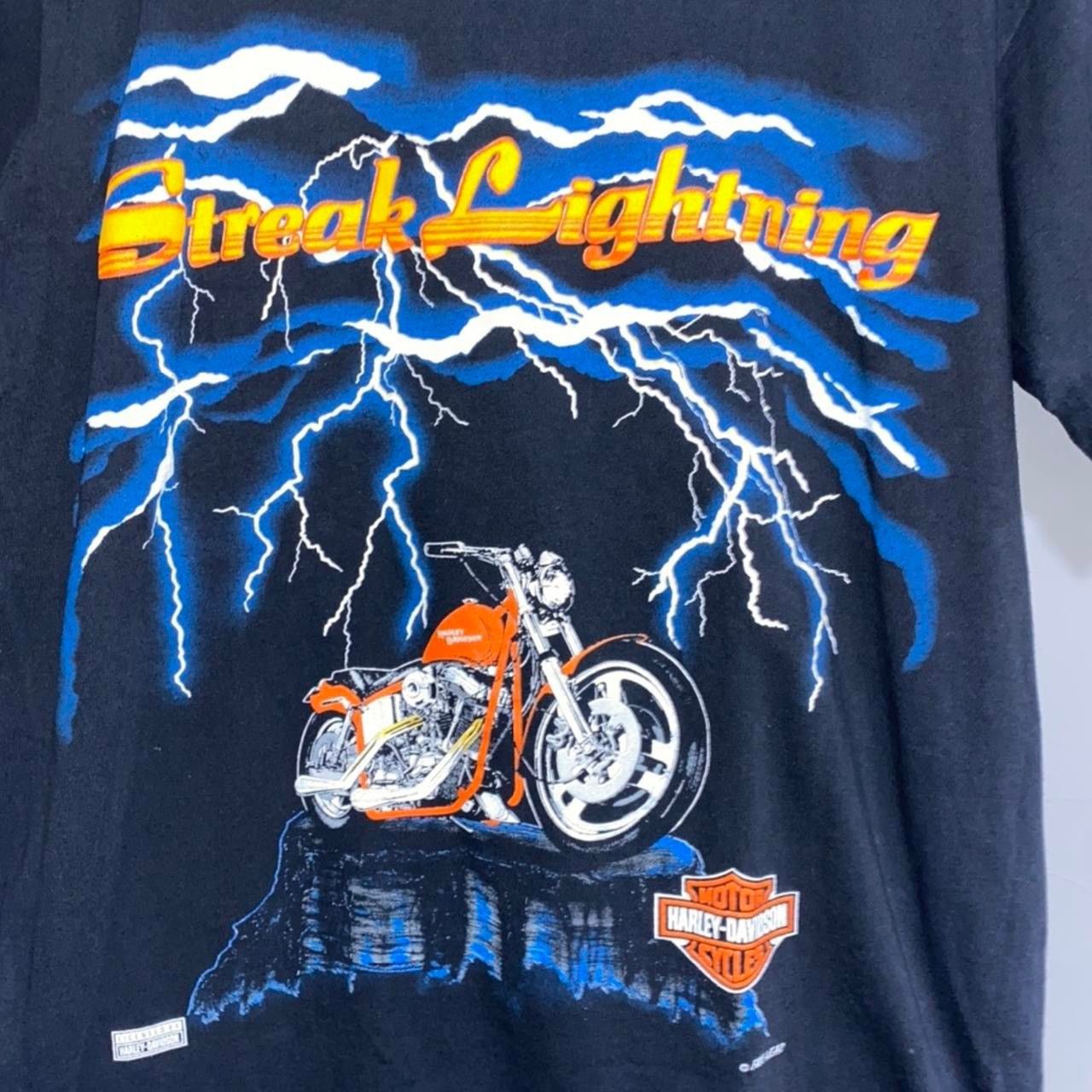 Harley Davidson thunder lightning vintage 90's 90s shirt