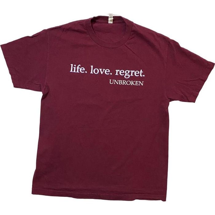T-shirt Long "Love This Life" - Message Positif Gris - Taille L - Occasion Très Bon état