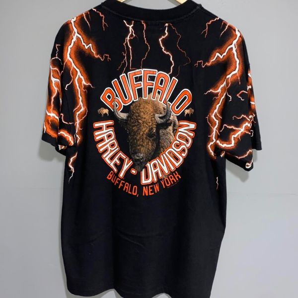 Vintage Harley Davidson thunder lightning vintage 90's 90s shirt