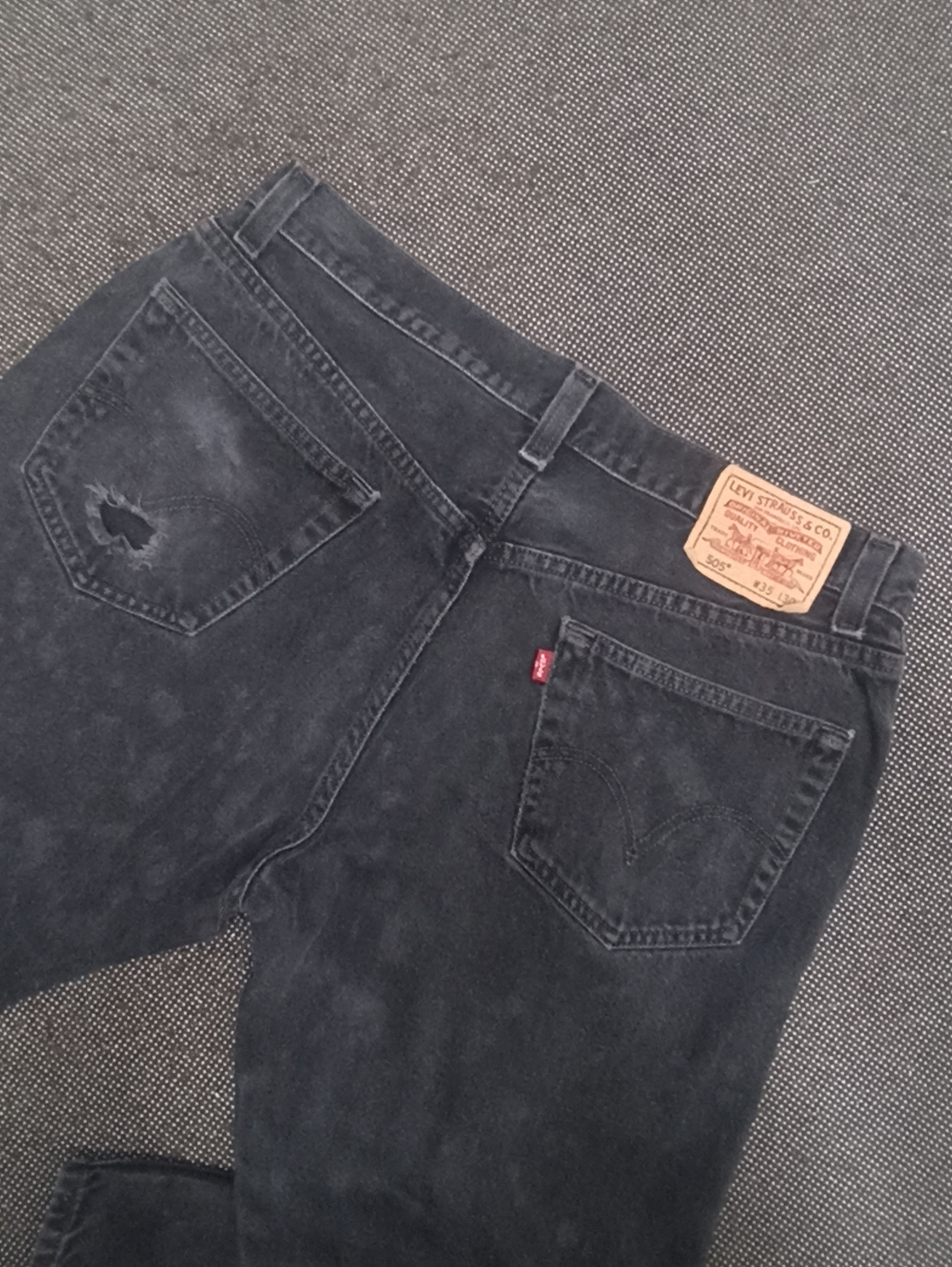 Jean × Levi's × Vintage VINTAGE LEVIS 505 BLACK JEANS -J345 Size US 36 / EU 52 - 10 Thumbnail