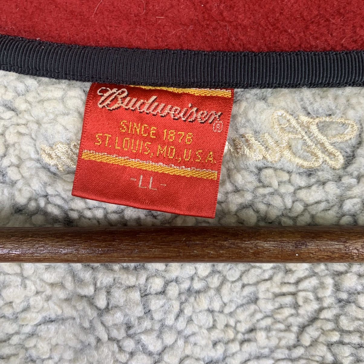 Budweiser Vintage Budweiser Zipper Fleece Pullover Sweatshirt Size US L / EU 52-54 / 3 - 7 Thumbnail