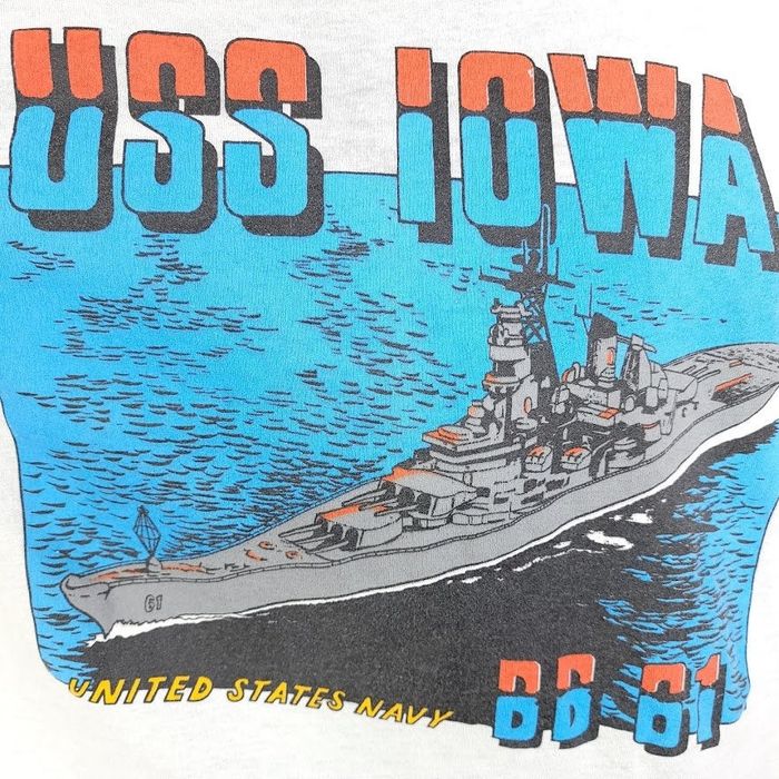 Vintage Uss Iowa T Shirt Vintage 90s United States Navy Battleship 