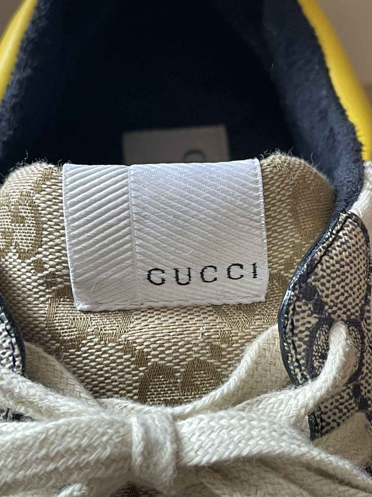 Gucci Gucci Rython Sneakers (Beige/Ebony) Size US 11 / EU 44 - 3 Thumbnail