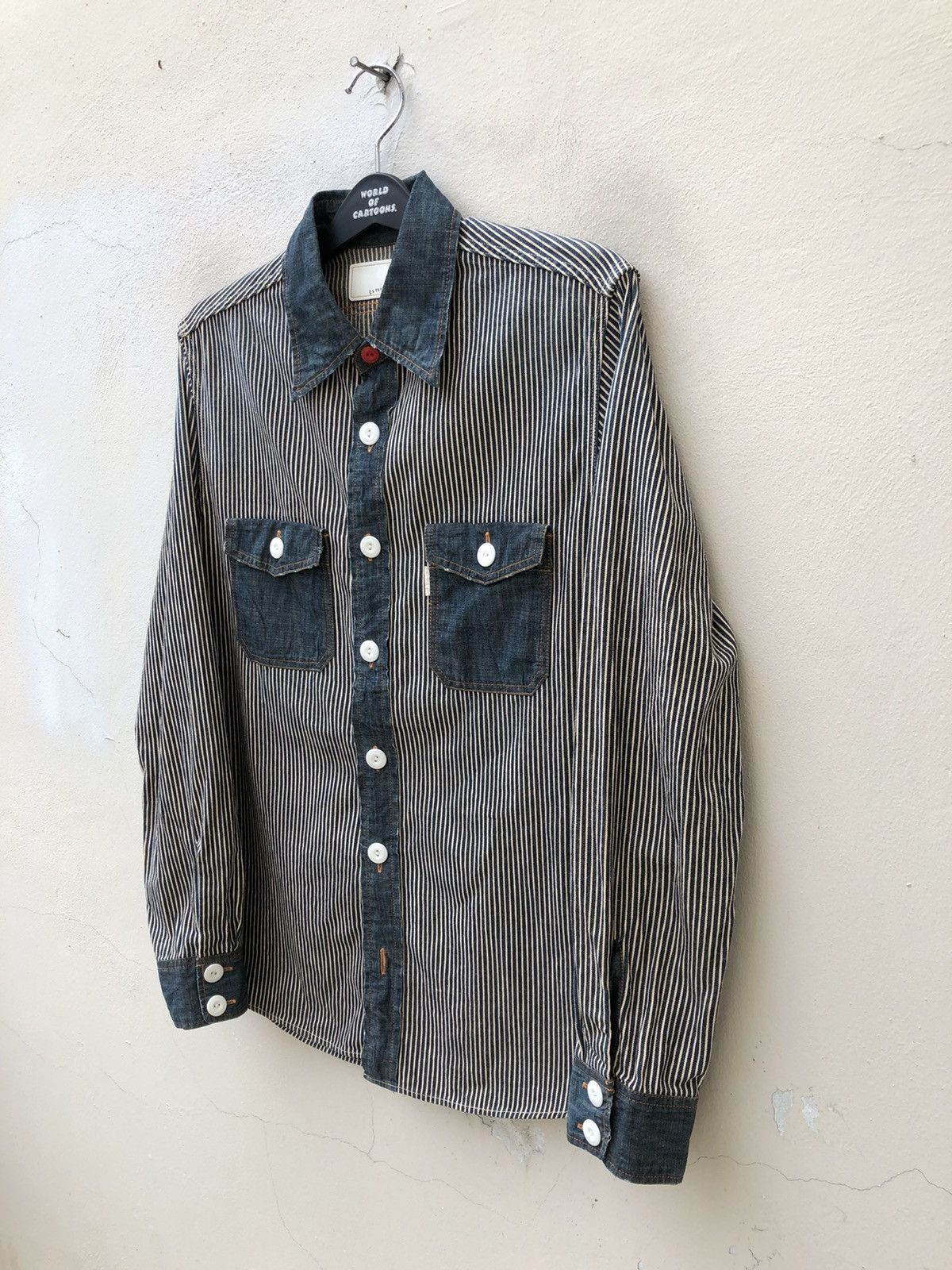 Vintage REproduction Label Japan Reconstructed Old Garments Shirt Size US M / EU 48-50 / 2 - 10 Thumbnail