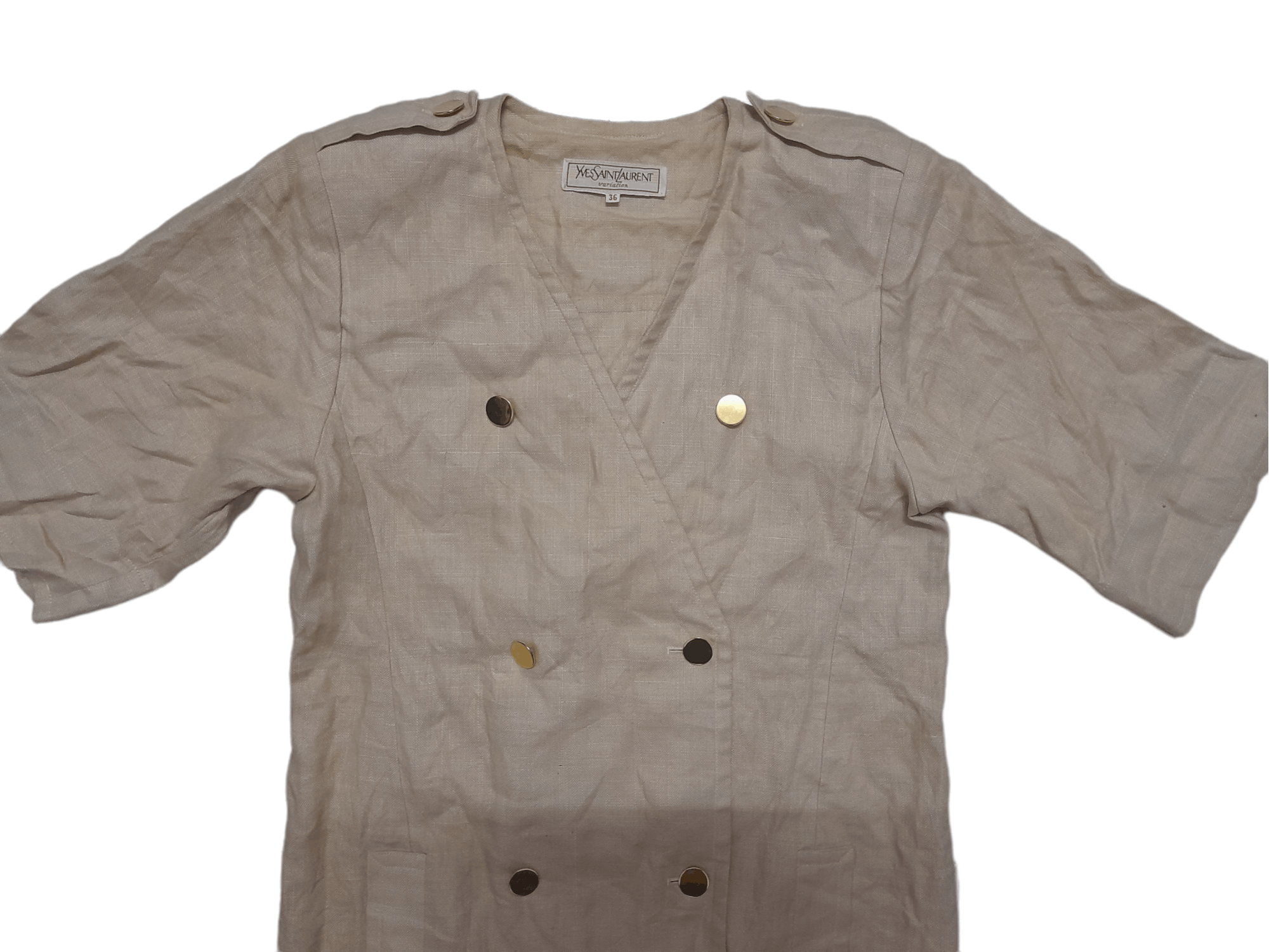 Vintage × Yves Saint Laurent vtg YSL Yves Saint Laurent Variation Linen Jacket (D951) Size US M / EU 48-50 / 2 - 3 Thumbnail