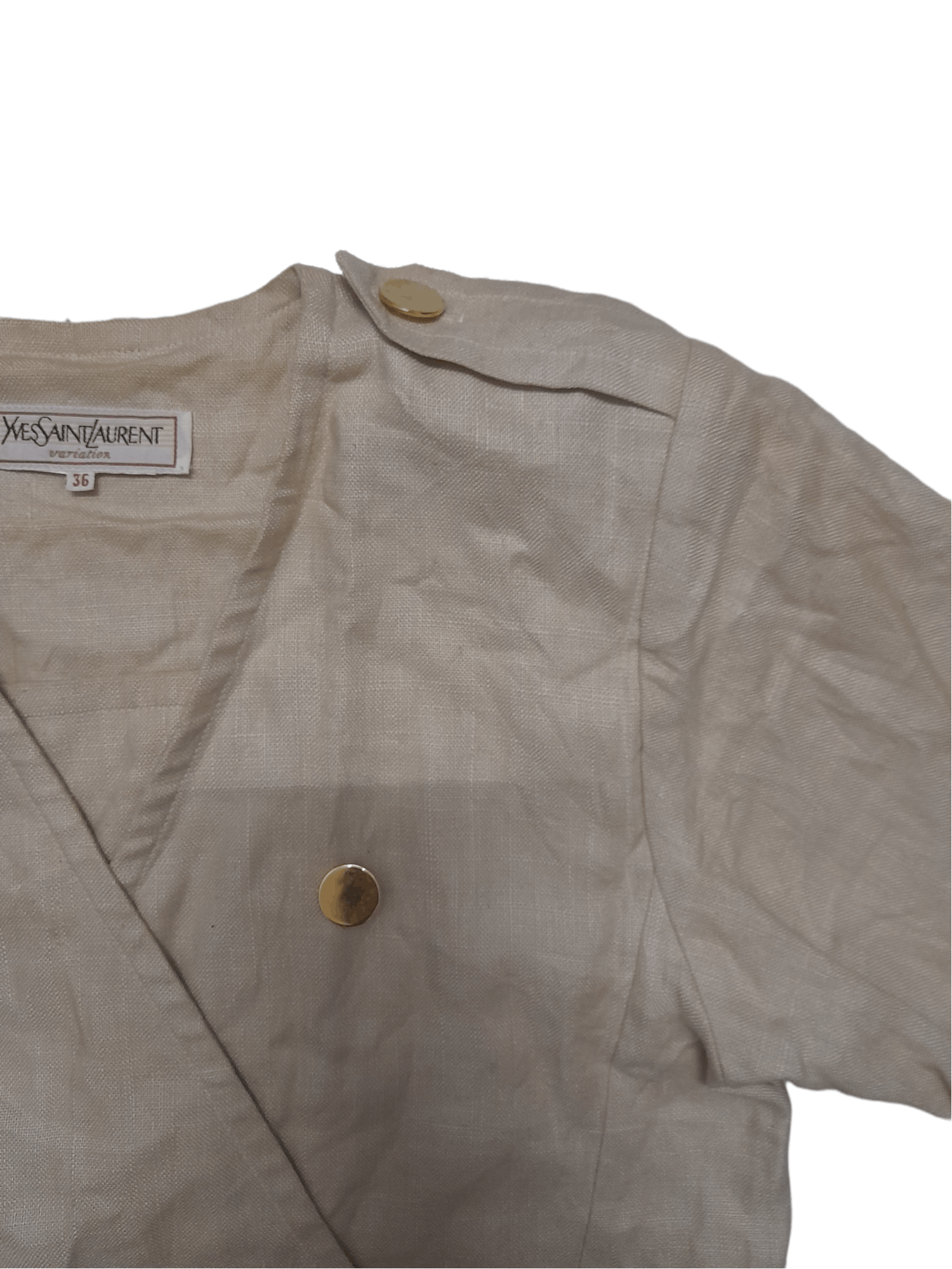 Vintage × Yves Saint Laurent vtg YSL Yves Saint Laurent Variation Linen Jacket (D951) Size US M / EU 48-50 / 2 - 5 Thumbnail
