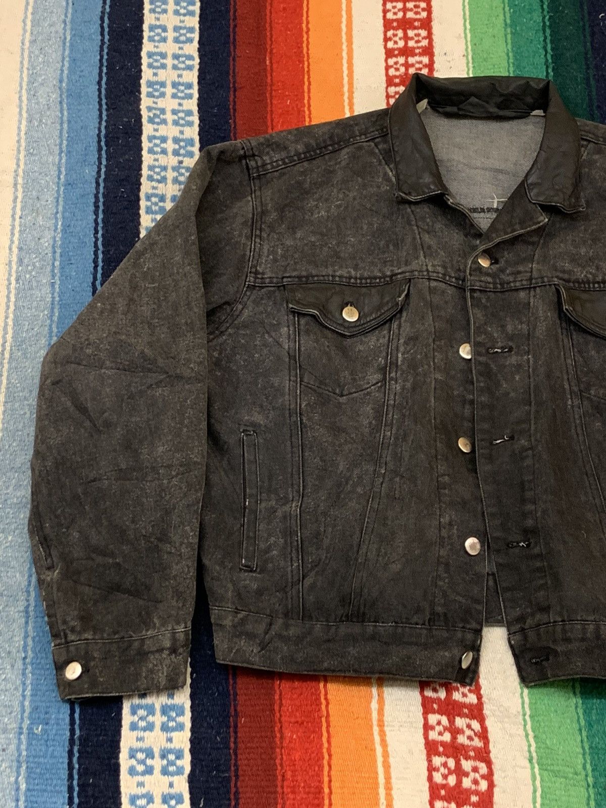 Vintage Vintage 70s Black Denim Jean Jacket Size US L / EU 52-54 / 3 - 2 Preview