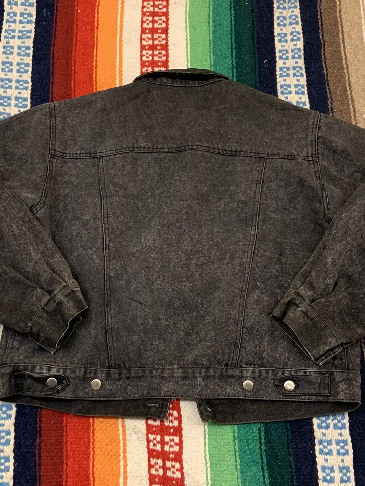 Vintage Vintage 70s Black Denim Jean Jacket Size US L / EU 52-54 / 3 - 4 Thumbnail