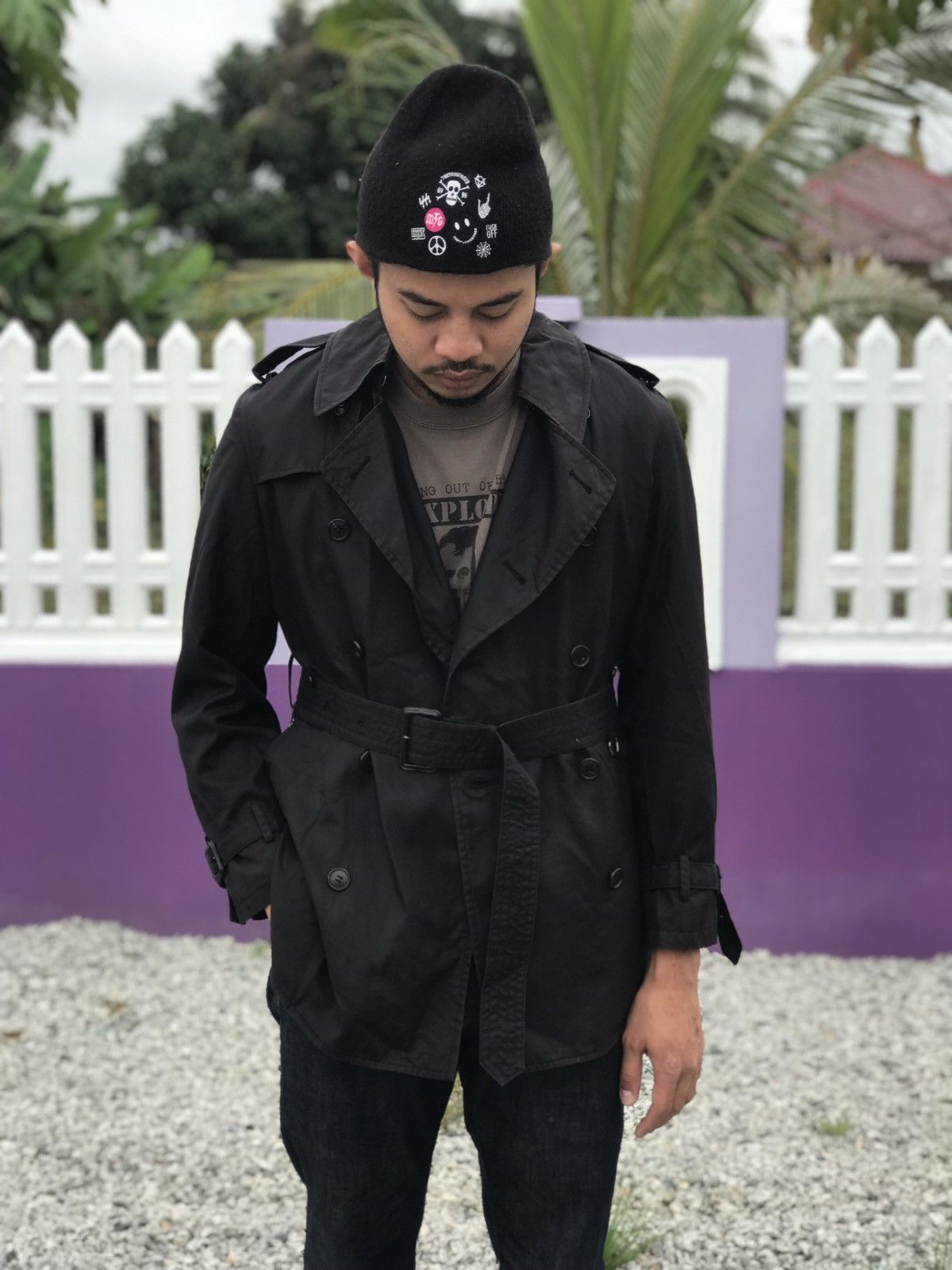 Other 🔥Best Offer🔥Ficce by Yoshiyuki Konishi Belted Trench Coat Size 52R - 2 Thumbnail