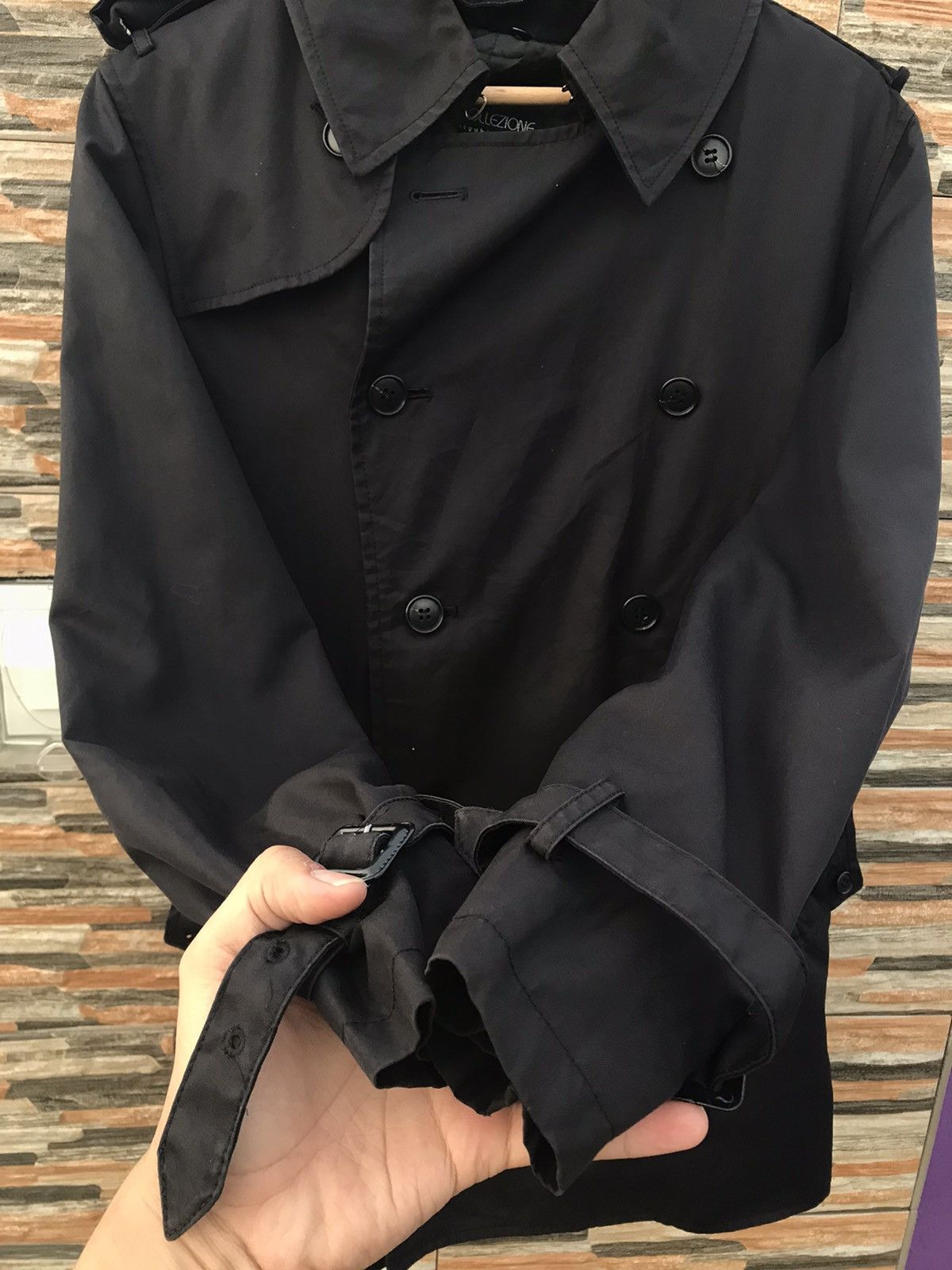 Other 🔥Best Offer🔥Ficce by Yoshiyuki Konishi Belted Trench Coat Size 52R - 9 Thumbnail