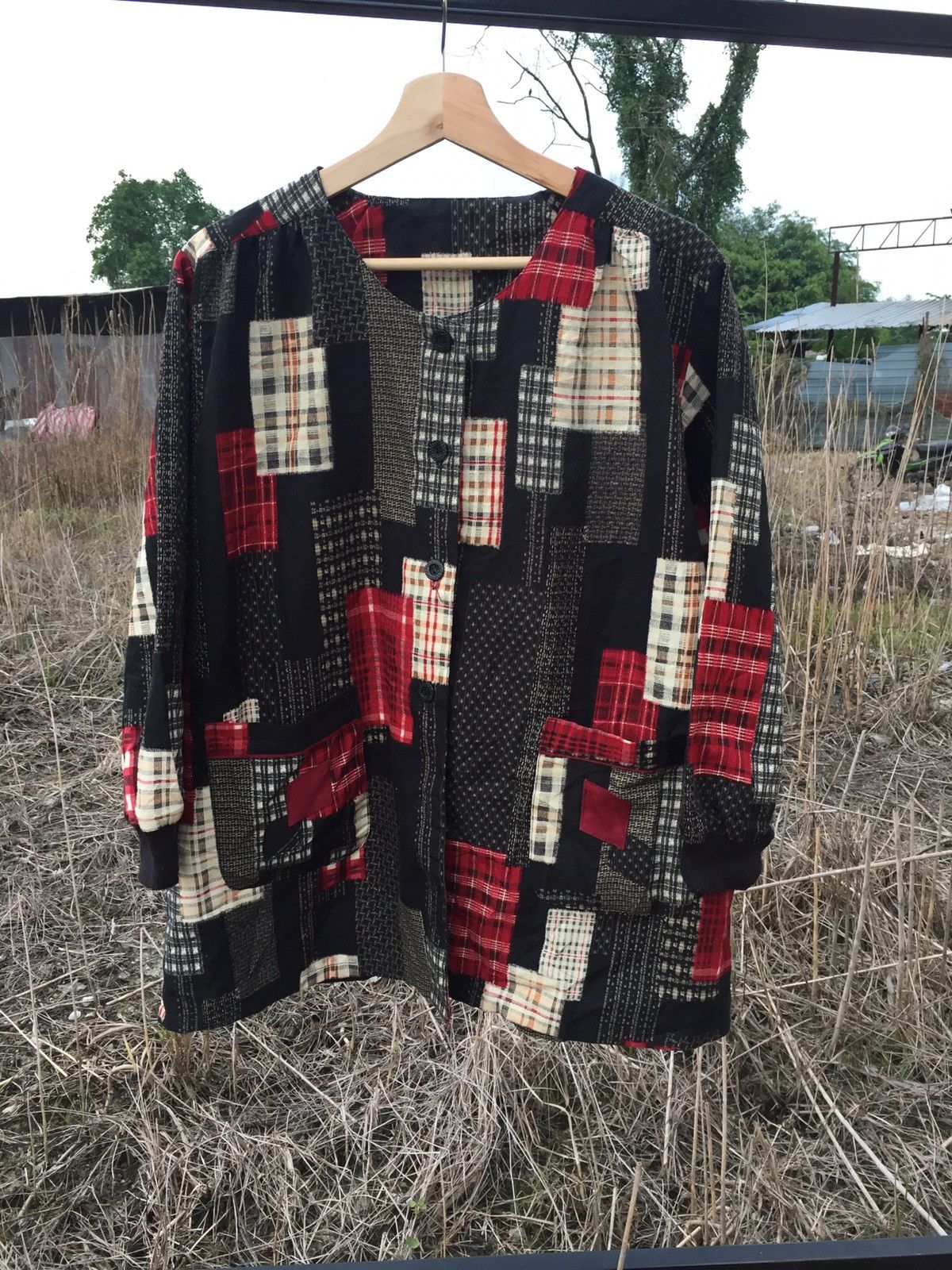 Vintage custom flannel checkered jacket inspired by kapital