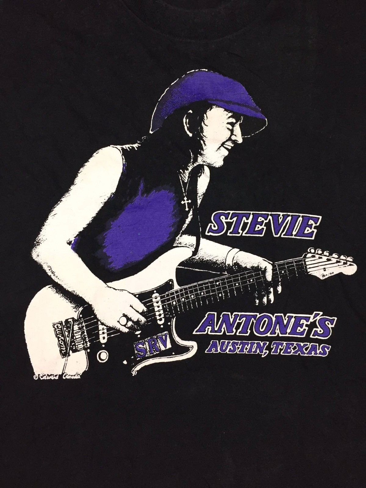Band Tees Vintage 90s Stevie Ray Vaughan T-Shirt Austin, Texas Size US XL / EU 56 / 4 - 2 Thumbnail
