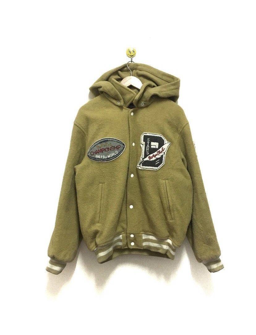 Japanese Brand Men’s Ba-Tsu hoodie wool jacket big logo Size US M / EU 48-50 / 2 - 2 Thumbnail
