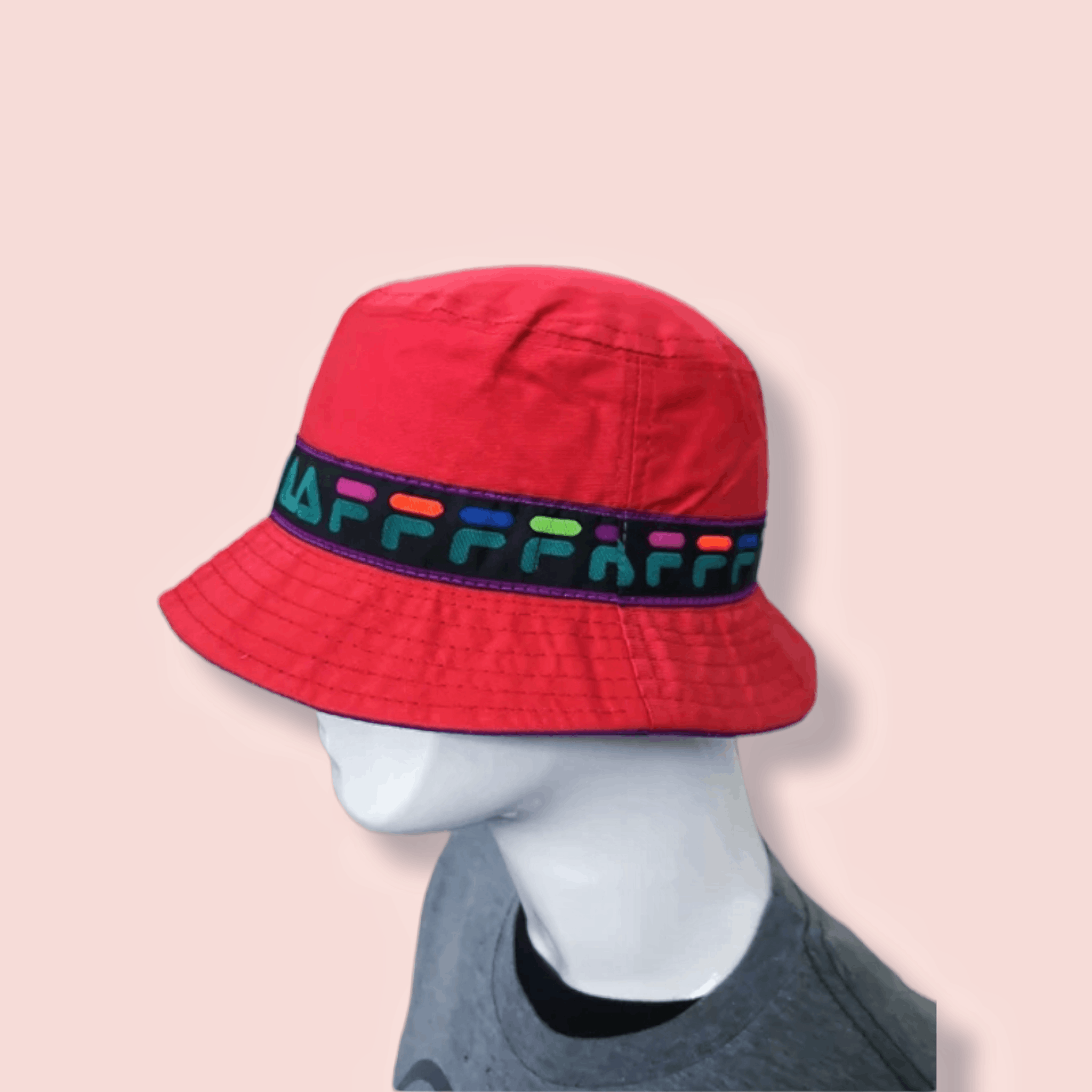 Fila Italian Designers Vintage ARCHIVAL FILA ITALIA ROUND MULTICOLOR LOGO BUCKET HAT Grailed