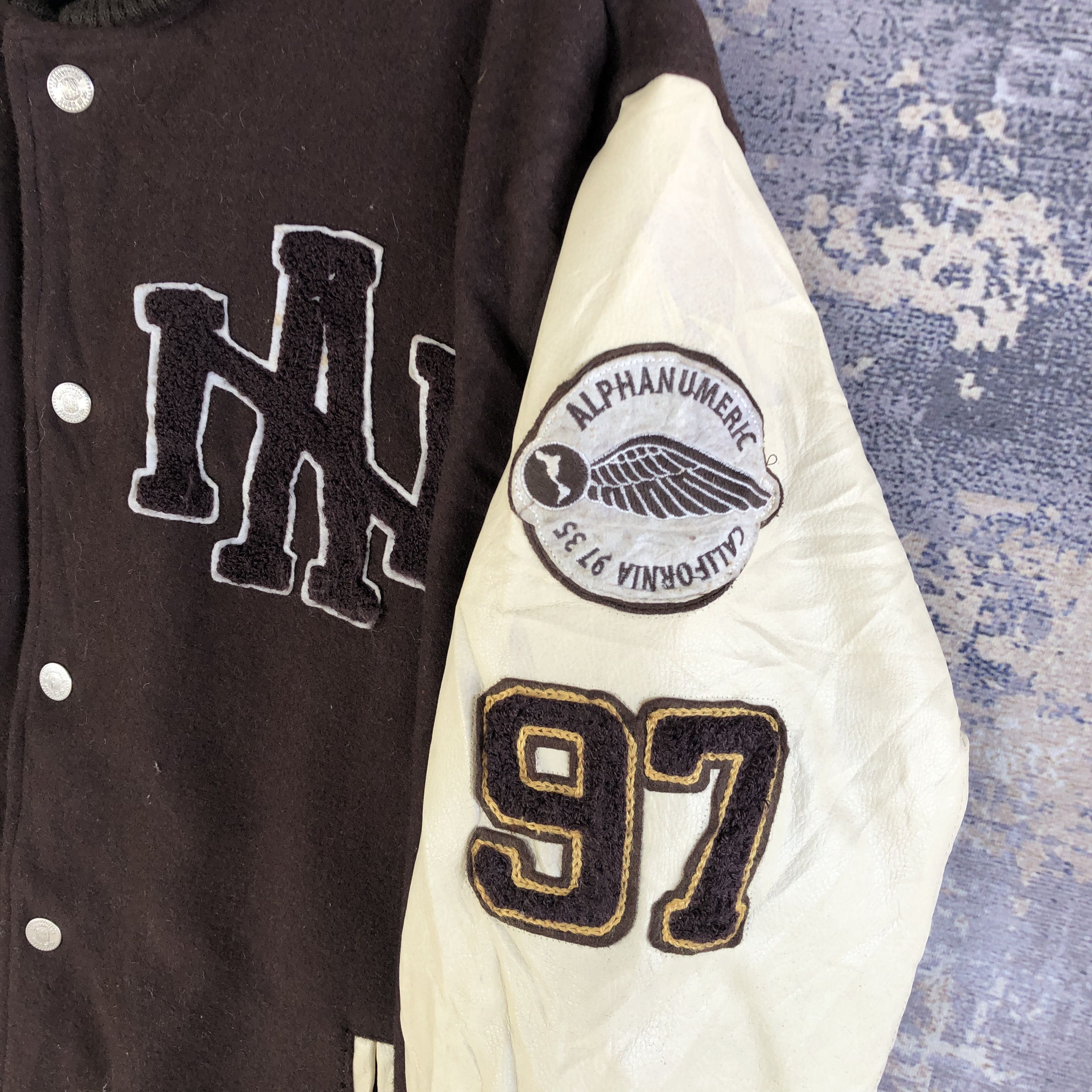 Japanese Brand × Vintage Alphanumeric Varsity Jacket Japanese Baseball Wool Jacket Size US L / EU 52-54 / 3 - 6 Thumbnail