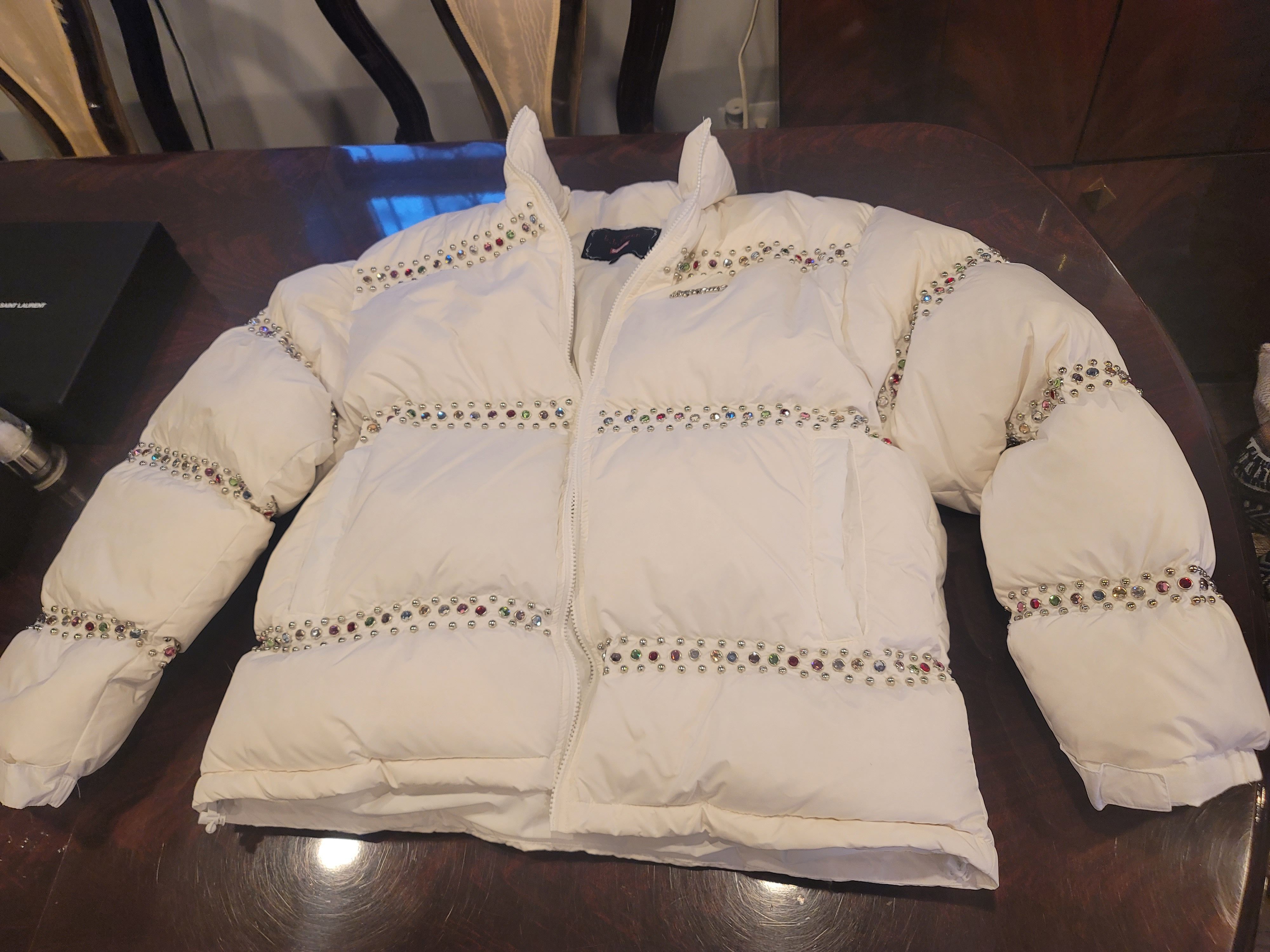 Supreme Supreme B.B. Simon Studded Puffer Coat White L | Grailed