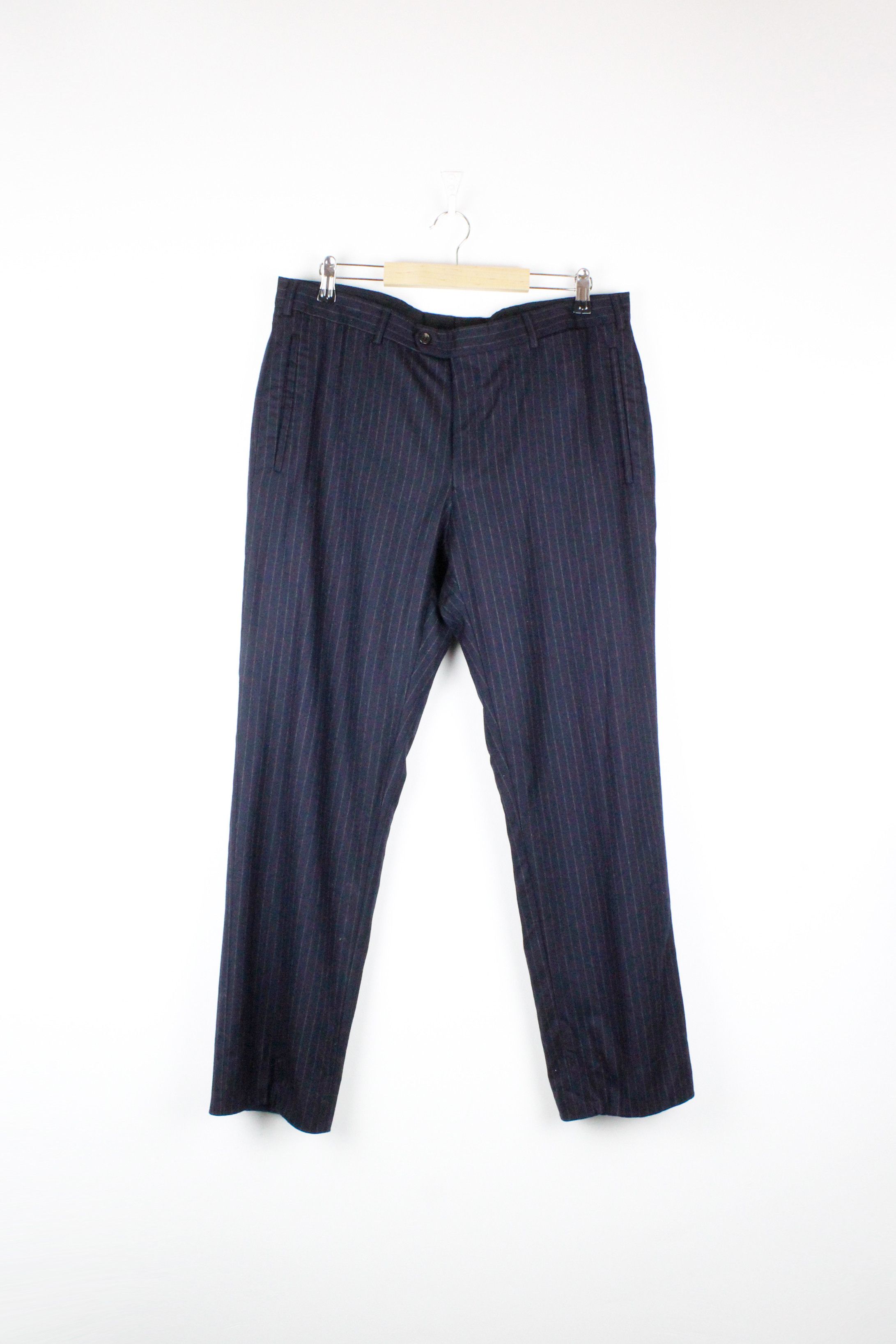 Prada Prada Dark Navy Classic Formal Wool Striped Pants Trousers Size US 36 / EU 52 - 1 Thumbnail