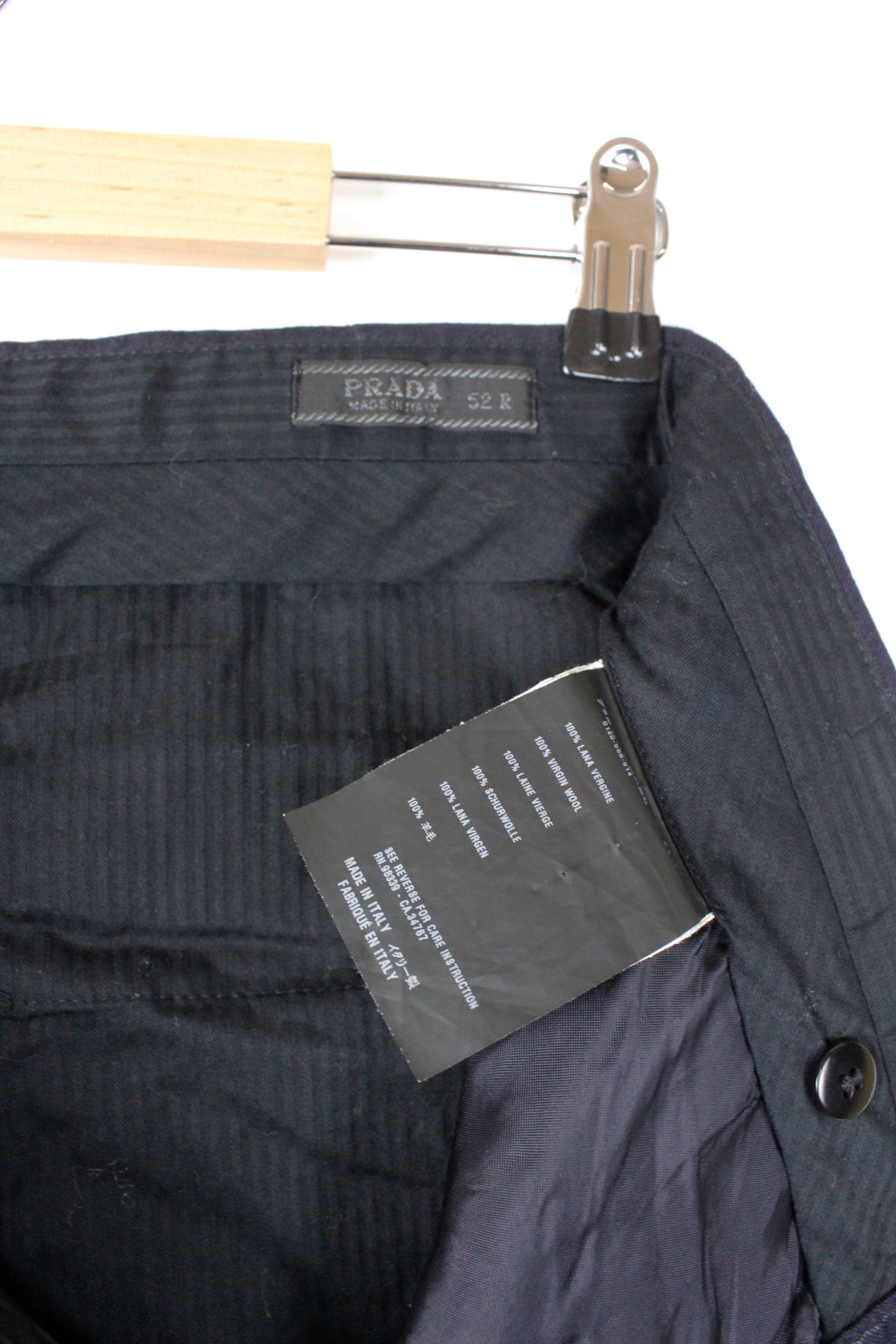 Prada Prada Dark Navy Classic Formal Wool Striped Pants Trousers Size US 36 / EU 52 - 4 Thumbnail