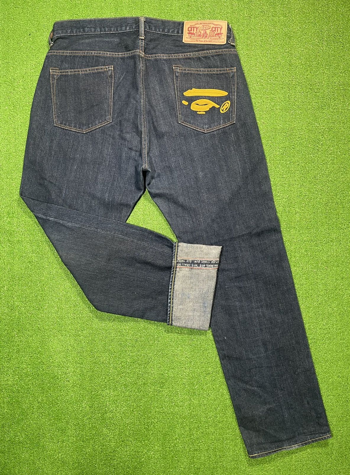 Bape BAPE APE FACE DENIM SELVEDGE Grailed