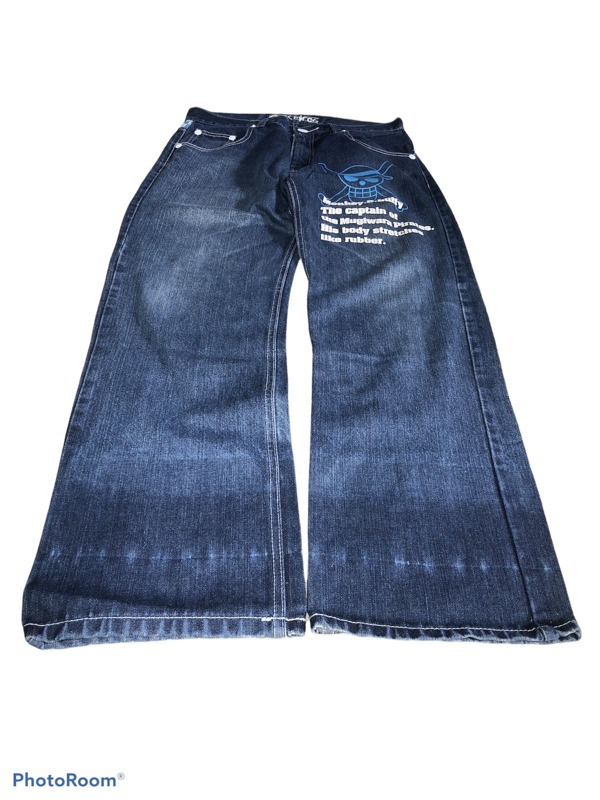 Anime RARE⚡️ONE PIECE Monkey D Luffy DENIM Size US 32 / EU 48 - 2 Thumbnail