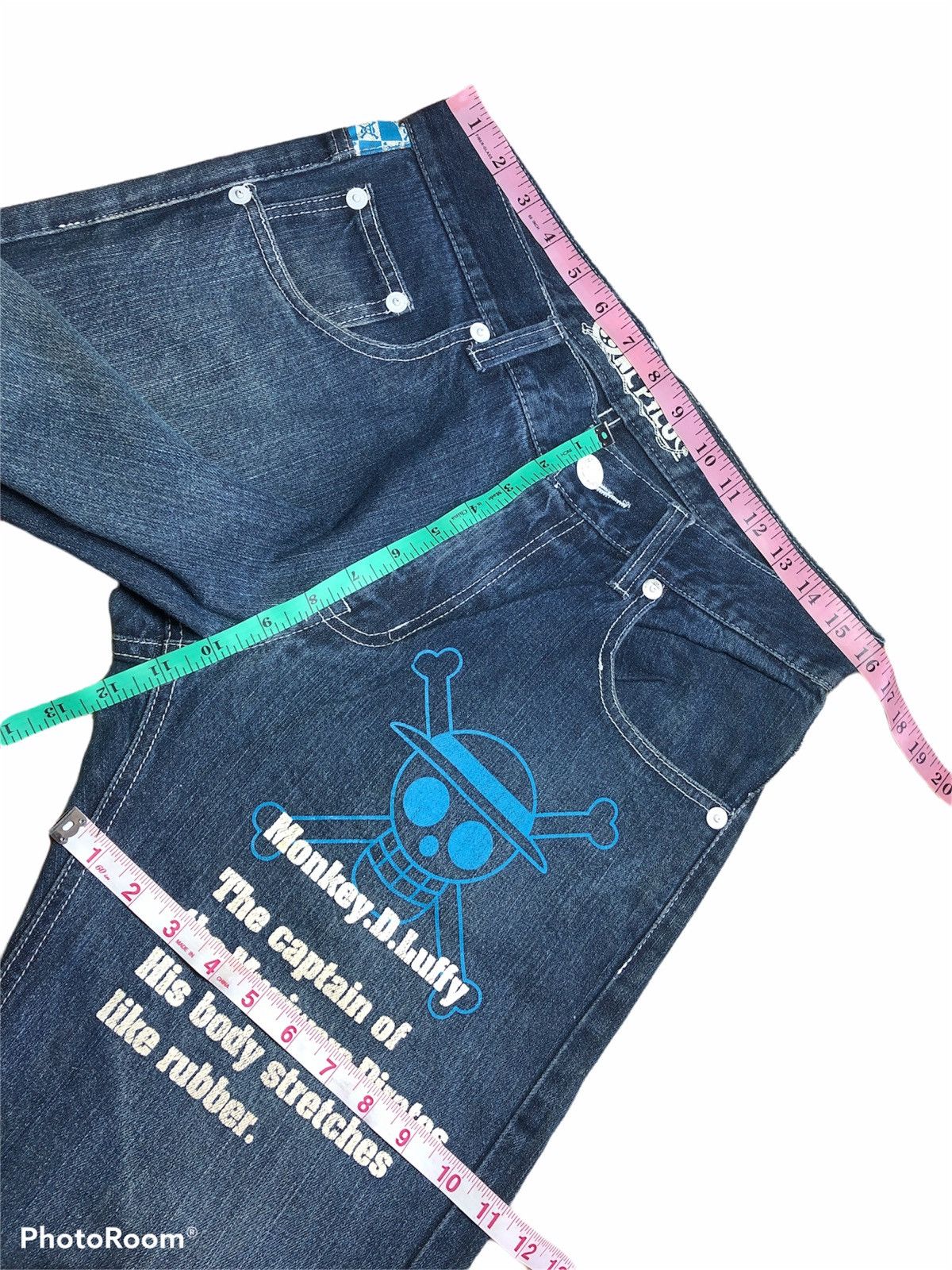 Anime RARE⚡️ONE PIECE Monkey D Luffy DENIM Size US 32 / EU 48 - 8 Thumbnail