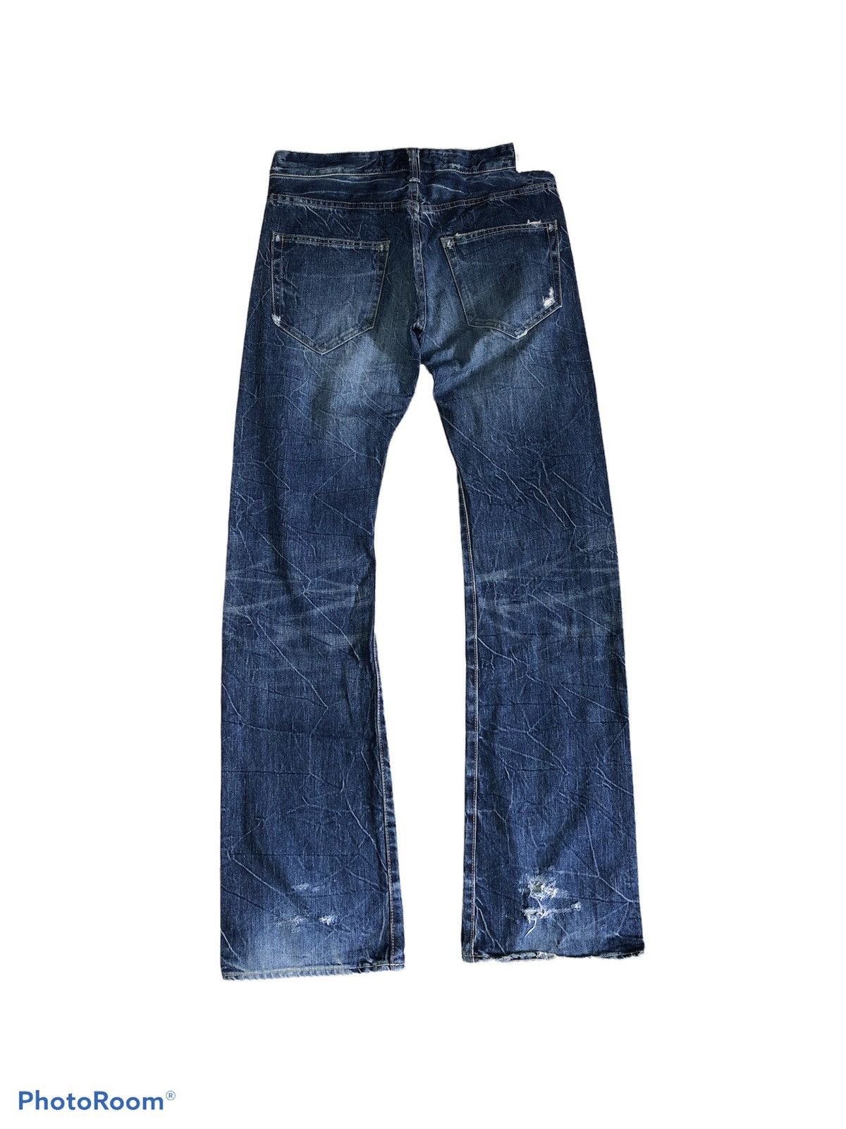 Hypebeast FLARED⚡️⚡️BZEN WASHED BLUE DENIM Size US 30 / EU 46 - 2 Thumbnail
