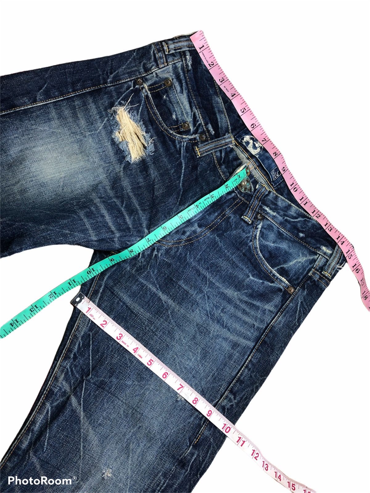Hypebeast FLARED⚡️⚡️BZEN WASHED BLUE DENIM Size US 30 / EU 46 - 7 Thumbnail