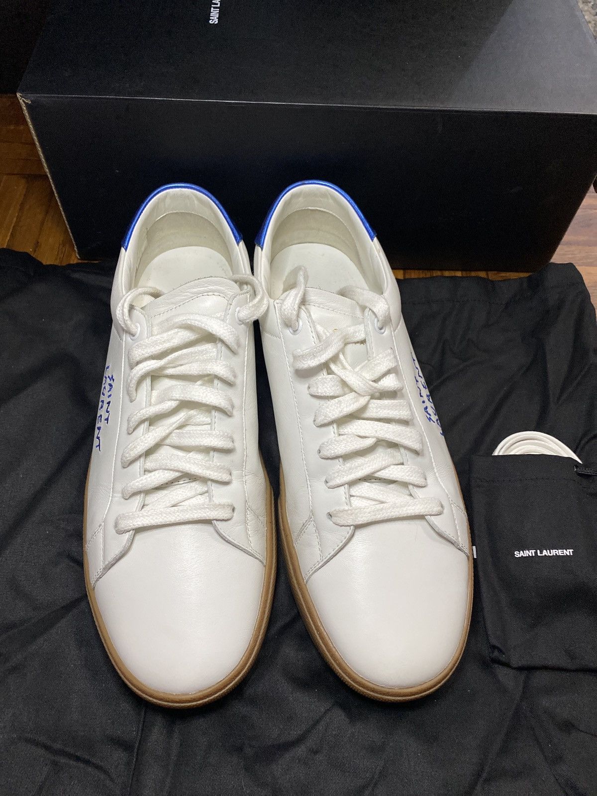 Saint Laurent Paris Saint Laurent SL06 Court Leather Signature Sneaker Size US 10 / EU 43 - 3 Thumbnail