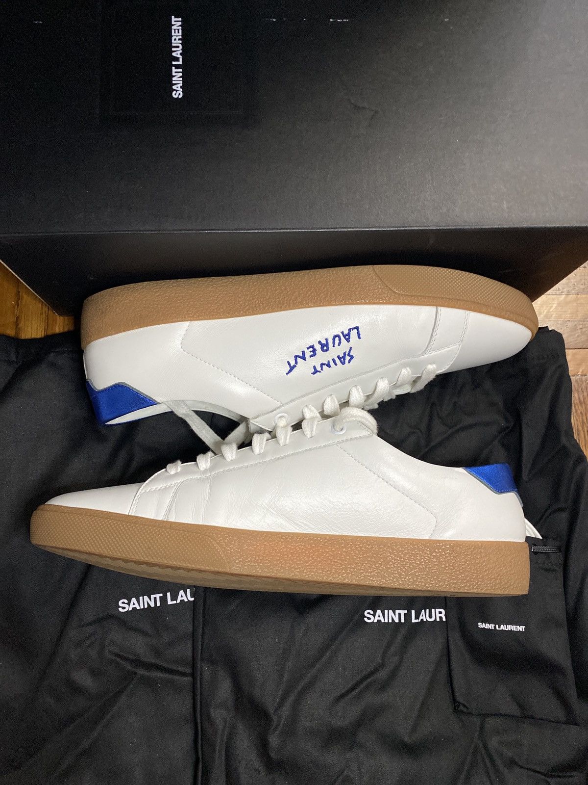 Saint Laurent Paris Saint Laurent SL06 Court Leather Signature Sneaker Size US 10 / EU 43 - 1 Thumbnail