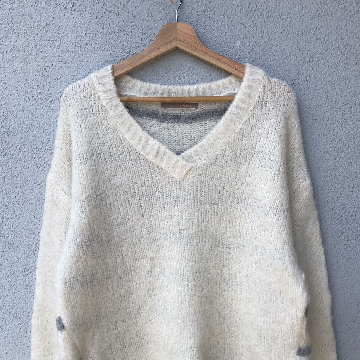 Aran Isles Knitwear AnnaKerry Shaggy Striped Pullover Mohair Knitwear Size US L / EU 52-54 / 3 - 2 Thumbnail