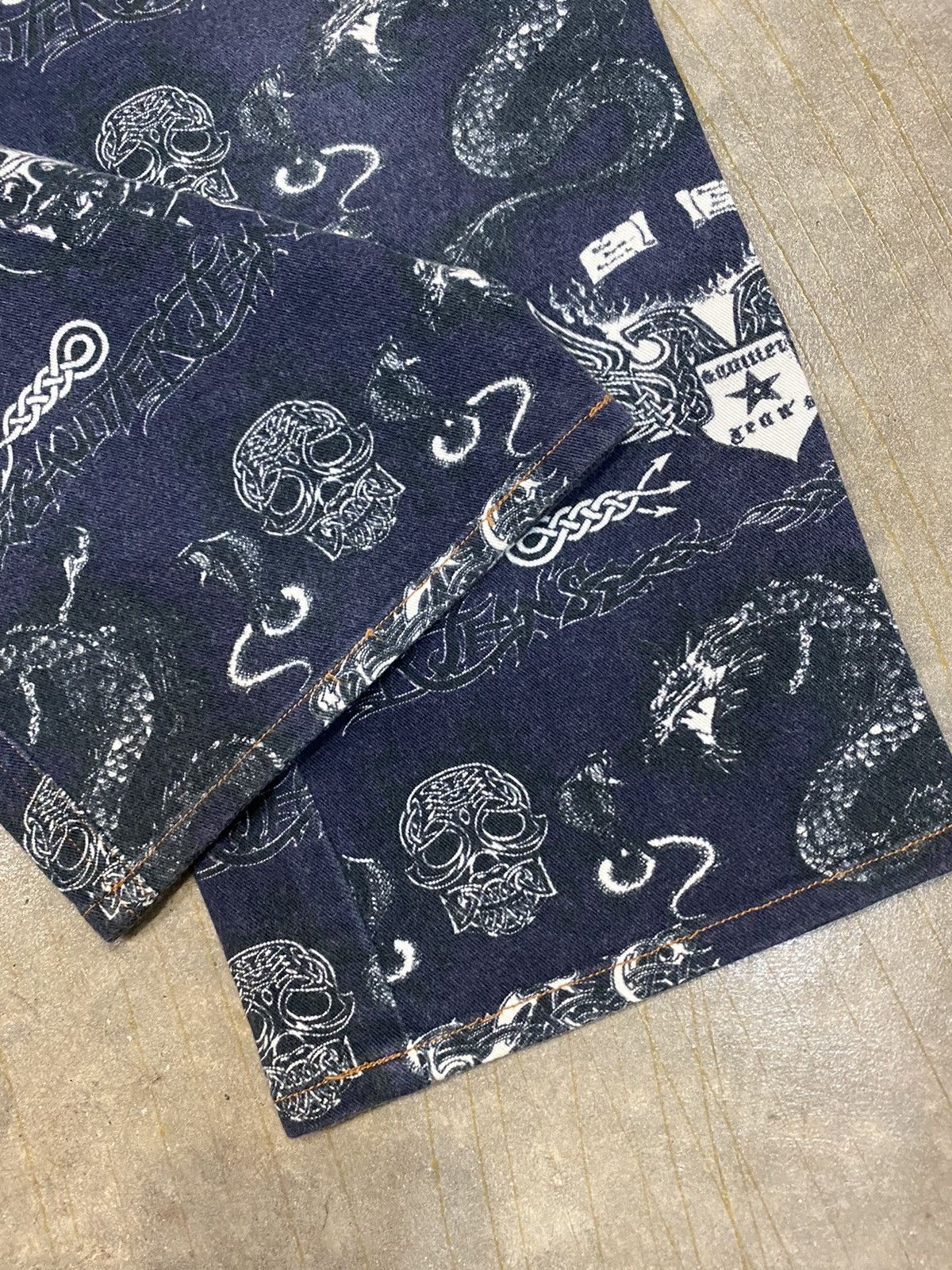 Jean Paul Gaultier AW96 Tatto Skull & Dragon crop Pants Size 28" / US 6 / IT 42 - 7 Thumbnail