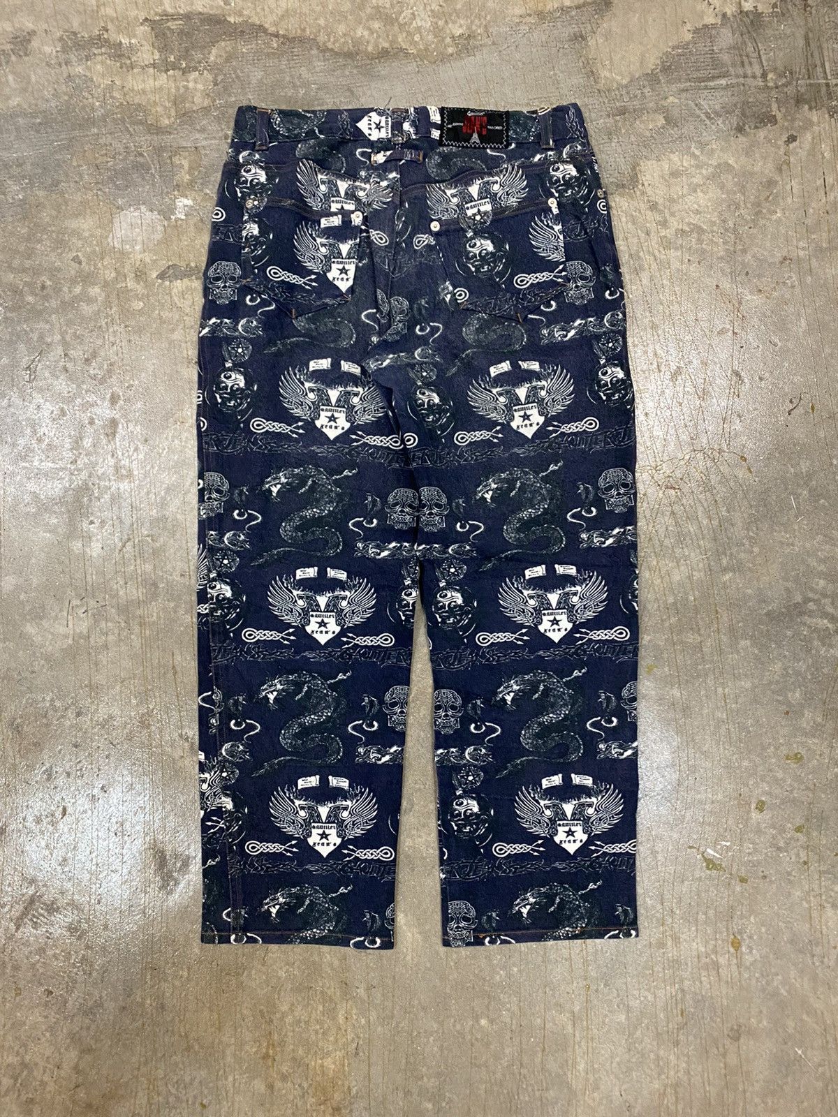 Jean Paul Gaultier AW96 Tatto Skull & Dragon crop Pants Size 28" / US 6 / IT 42 - 9 Thumbnail