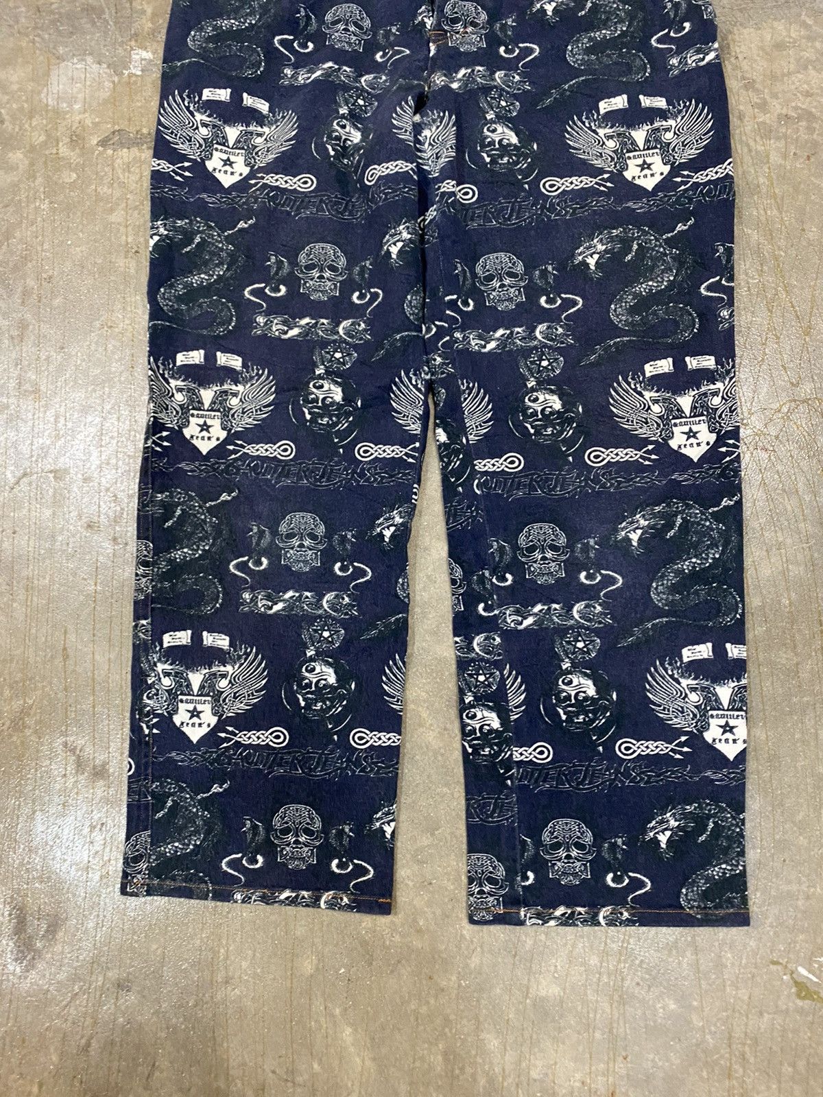 Jean Paul Gaultier AW96 Tatto Skull & Dragon crop Pants Size 28" / US 6 / IT 42 - 4 Thumbnail