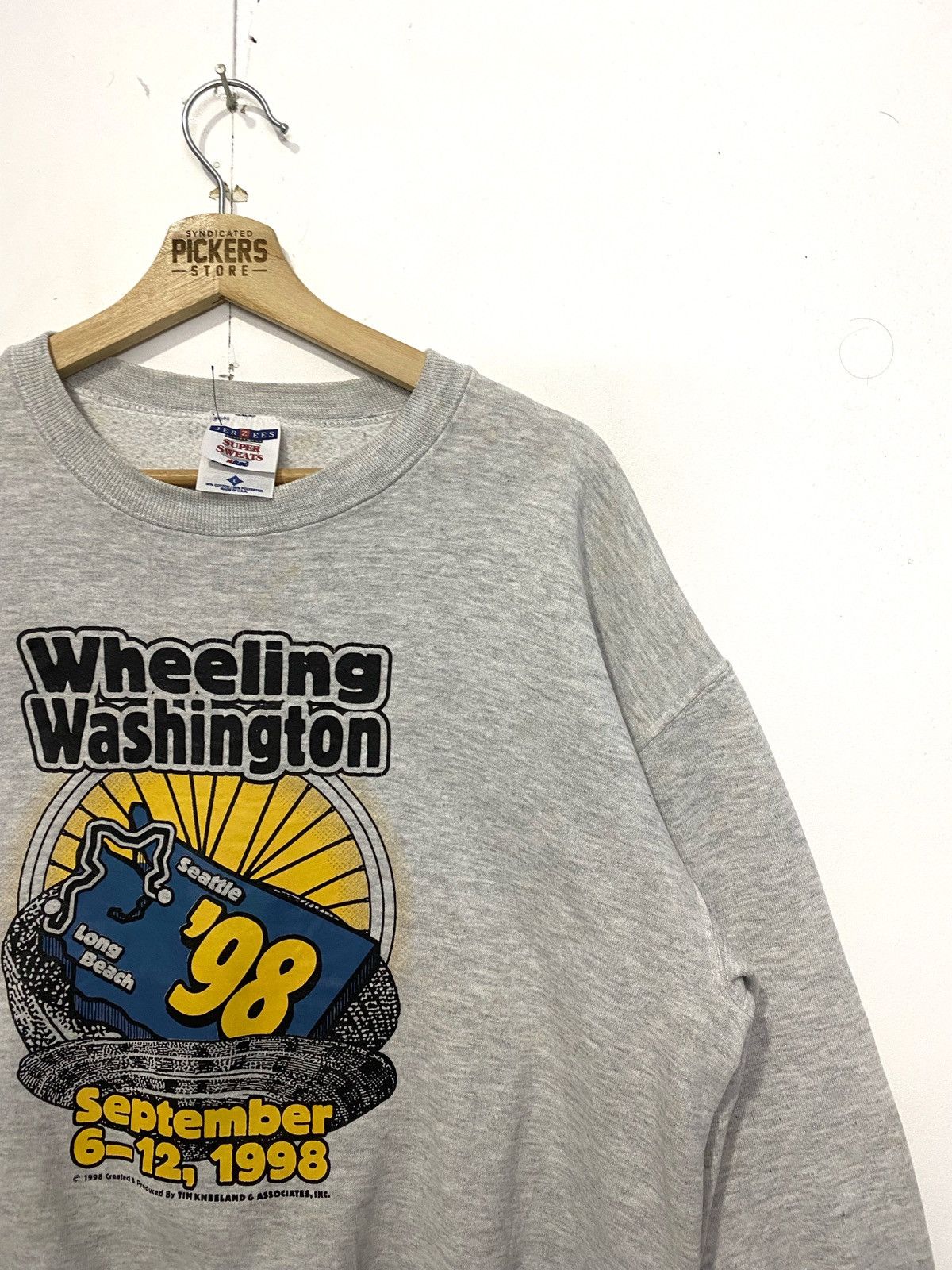Jerzees Vintage 90s Wheeling Washington Sweatshirts Pullover Large Size US L / EU 52-54 / 3 - 3 Thumbnail