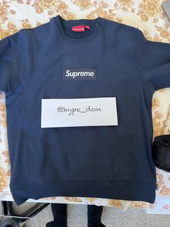 Supreme Navy Box Logo Crewneck Grailed