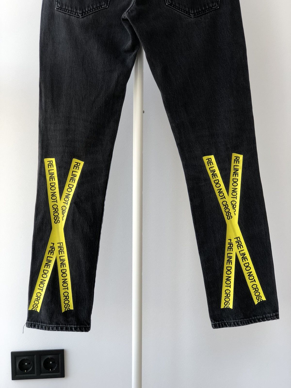 Off-White Off-White Yellow Tape Denim Jeans Size US 32 / EU 48 - 3 Thumbnail