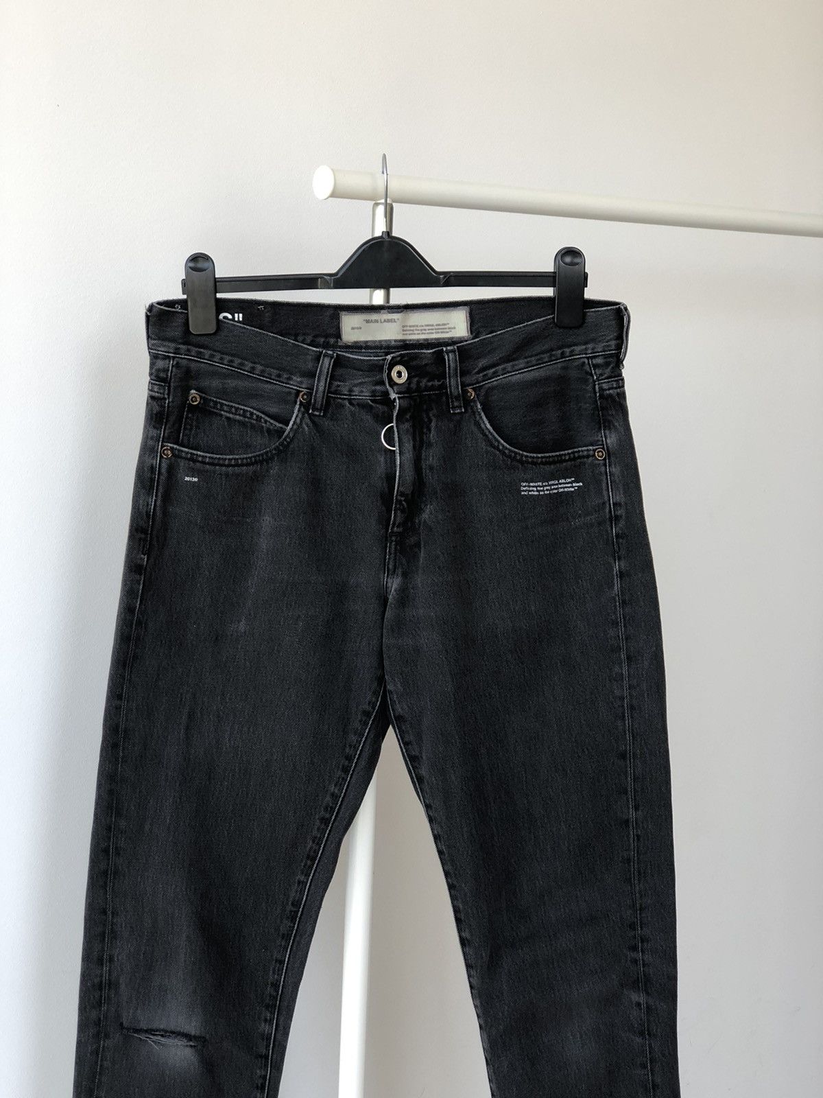 Off-White Off-White Yellow Tape Denim Jeans Size US 32 / EU 48 - 4 Thumbnail