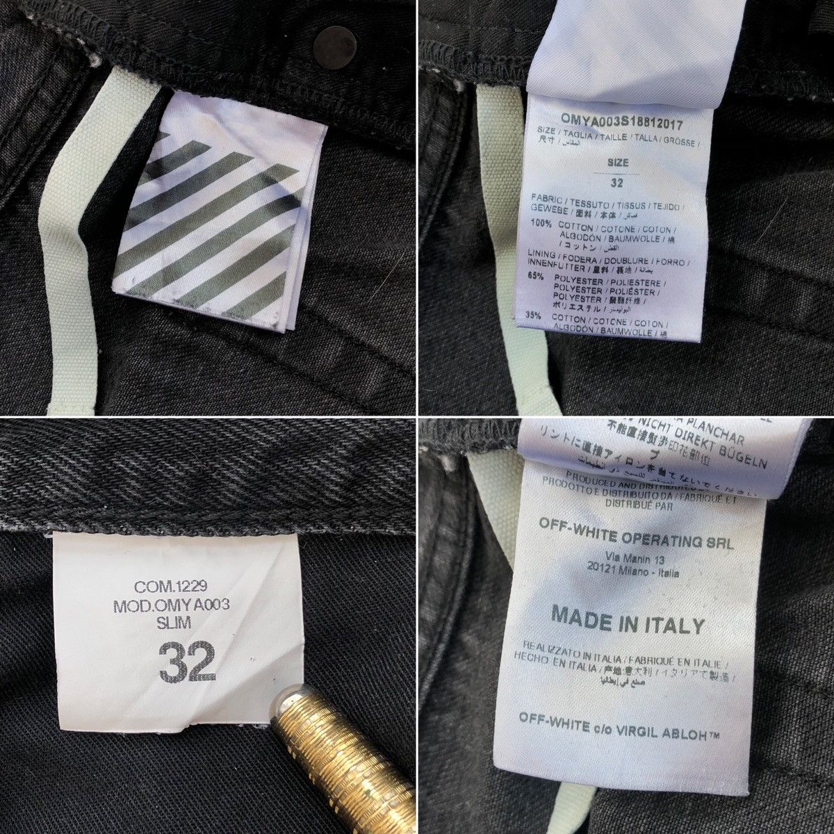 Off-White Off-White Yellow Tape Denim Jeans Size US 32 / EU 48 - 12 Thumbnail