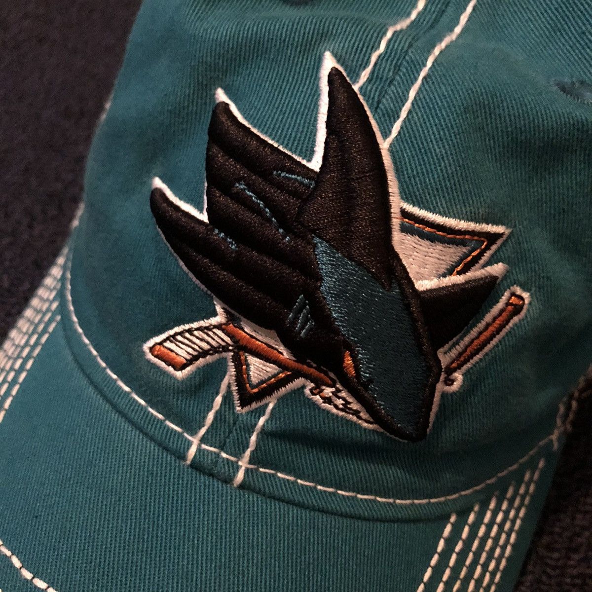 NHL Vintage 2000s San Jose Sharks Reebok Contrast Stitch Hat Size ONE SIZE - 3 Thumbnail