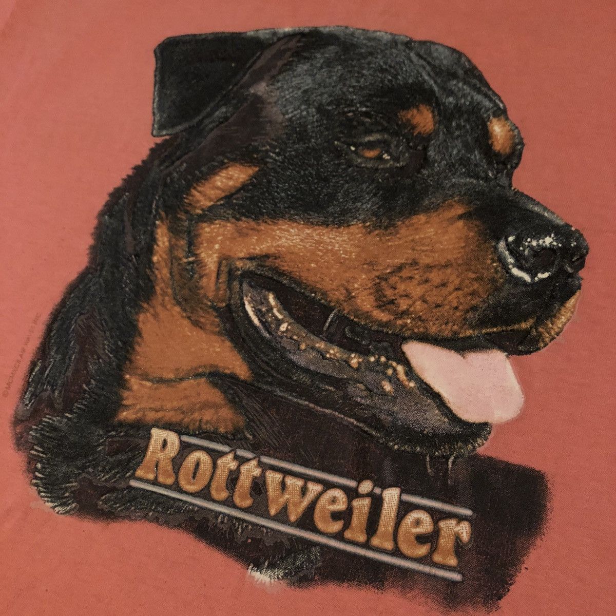 Vintage Vintage 1990s Rottweiler Dog Air Waves Inc Graphic Logo Tee Size US M / EU 48-50 / 2 - 4 Thumbnail