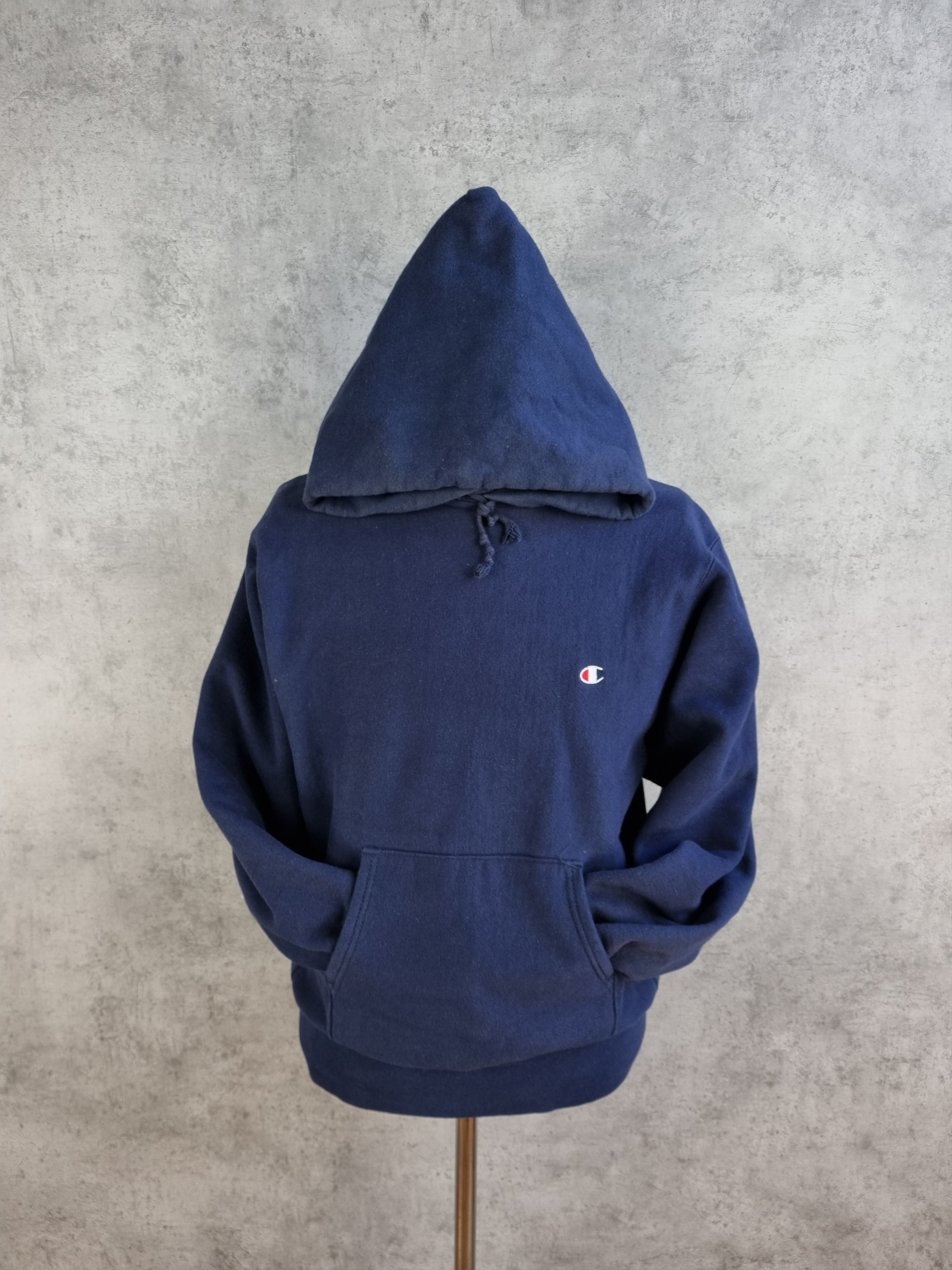 Champion × Vintage 90s Champion Reverse Wave Navy Hoodie Vintage Size US M / EU 48-50 / 2 - 1 Thumbnail