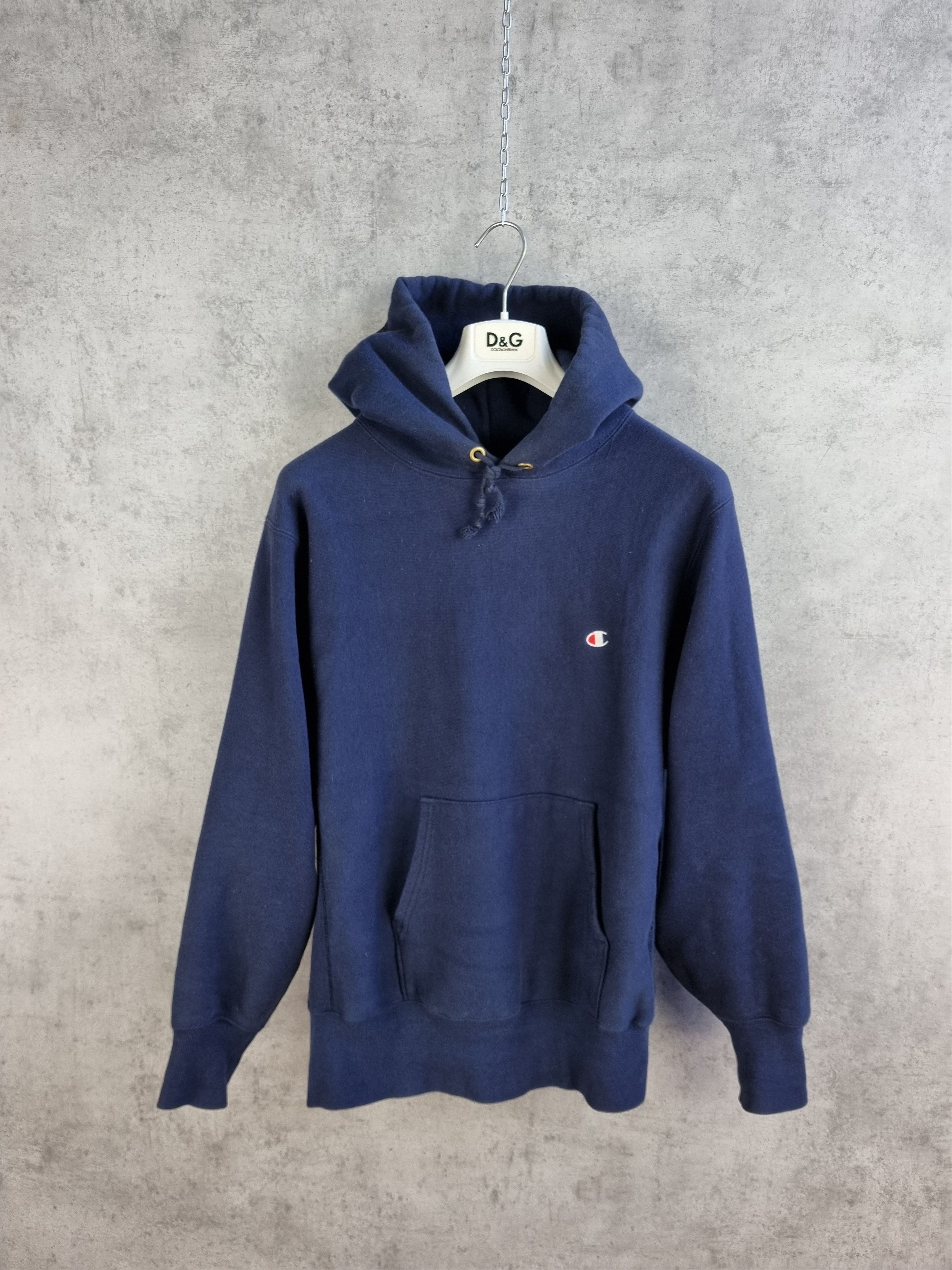 Champion × Vintage 90s Champion Reverse Wave Navy Hoodie Vintage Size US M / EU 48-50 / 2 - 3 Thumbnail