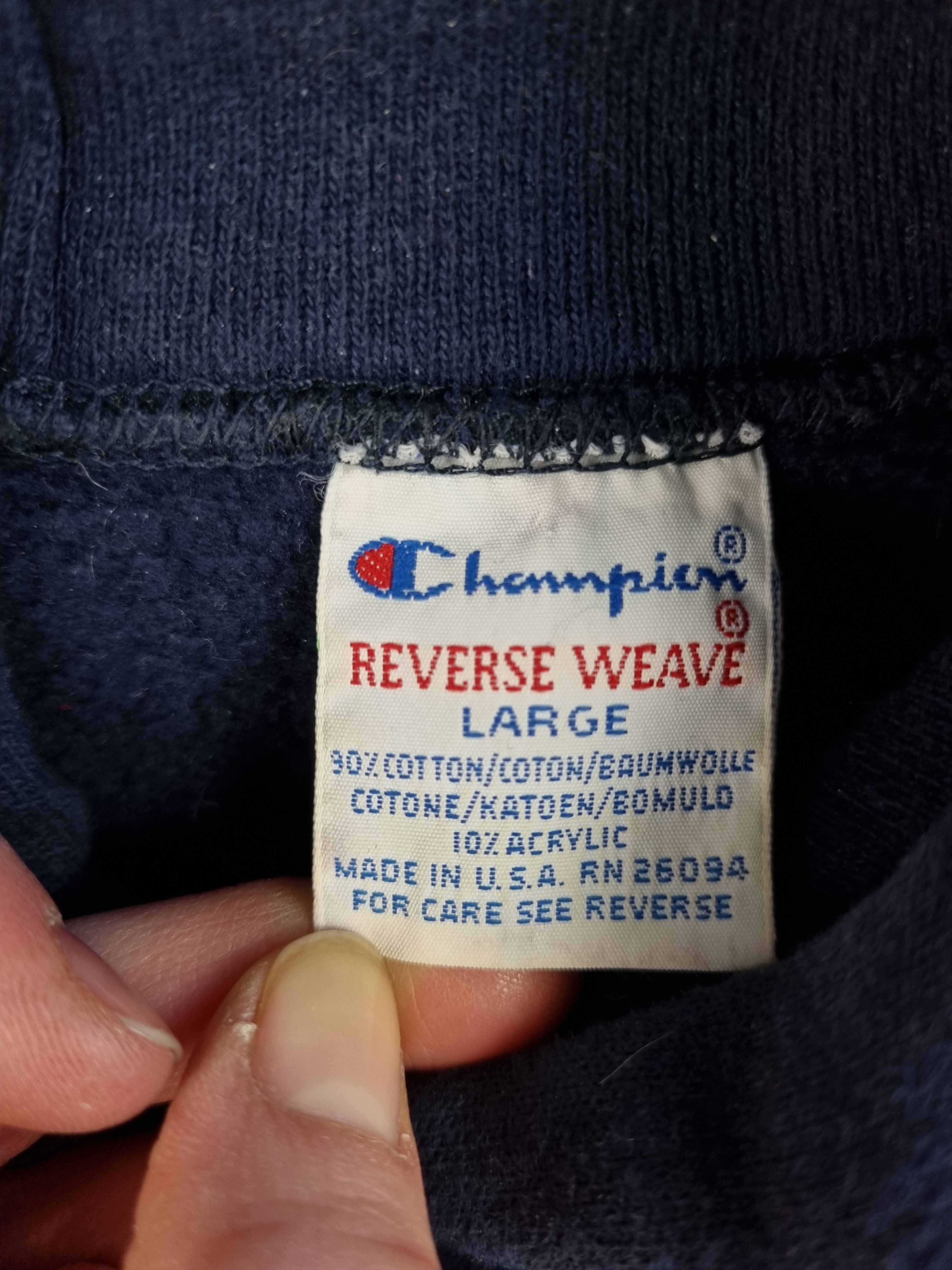 Champion × Vintage 90s Champion Reverse Wave Navy Hoodie Vintage Size US M / EU 48-50 / 2 - 7 Thumbnail