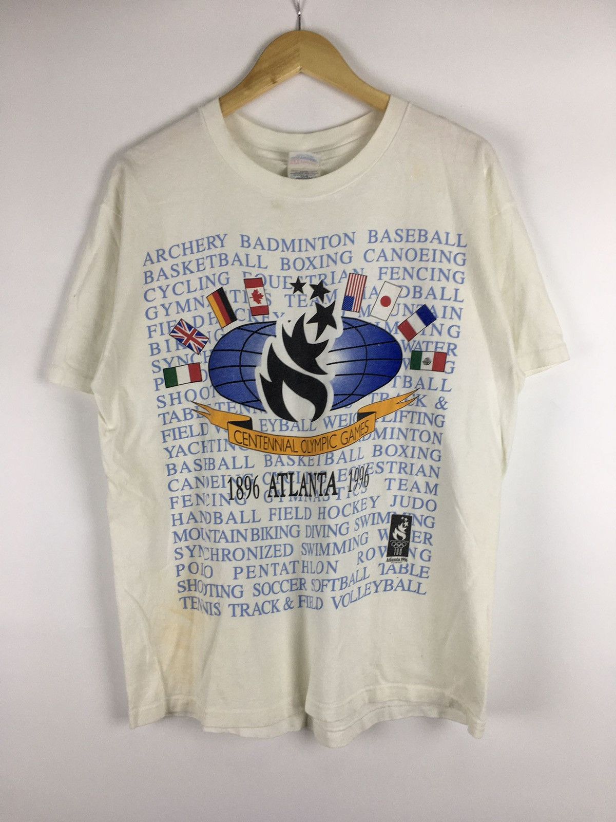 Vintage Atlanta summer Olympic USA 1996 white T-shirt size L