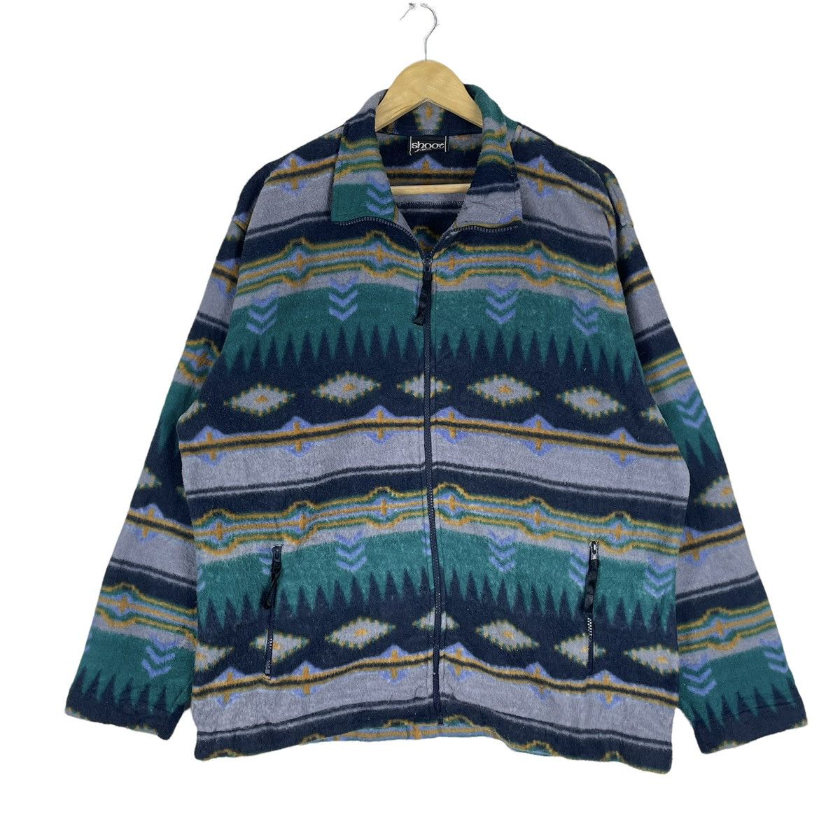 Japanese Brand × Native ❄️SHOOT ONE FLEECE ART FLEECE ZIPPER LIGHT JACKET Size US L / EU 52-54 / 3 - 1 Thumbnail