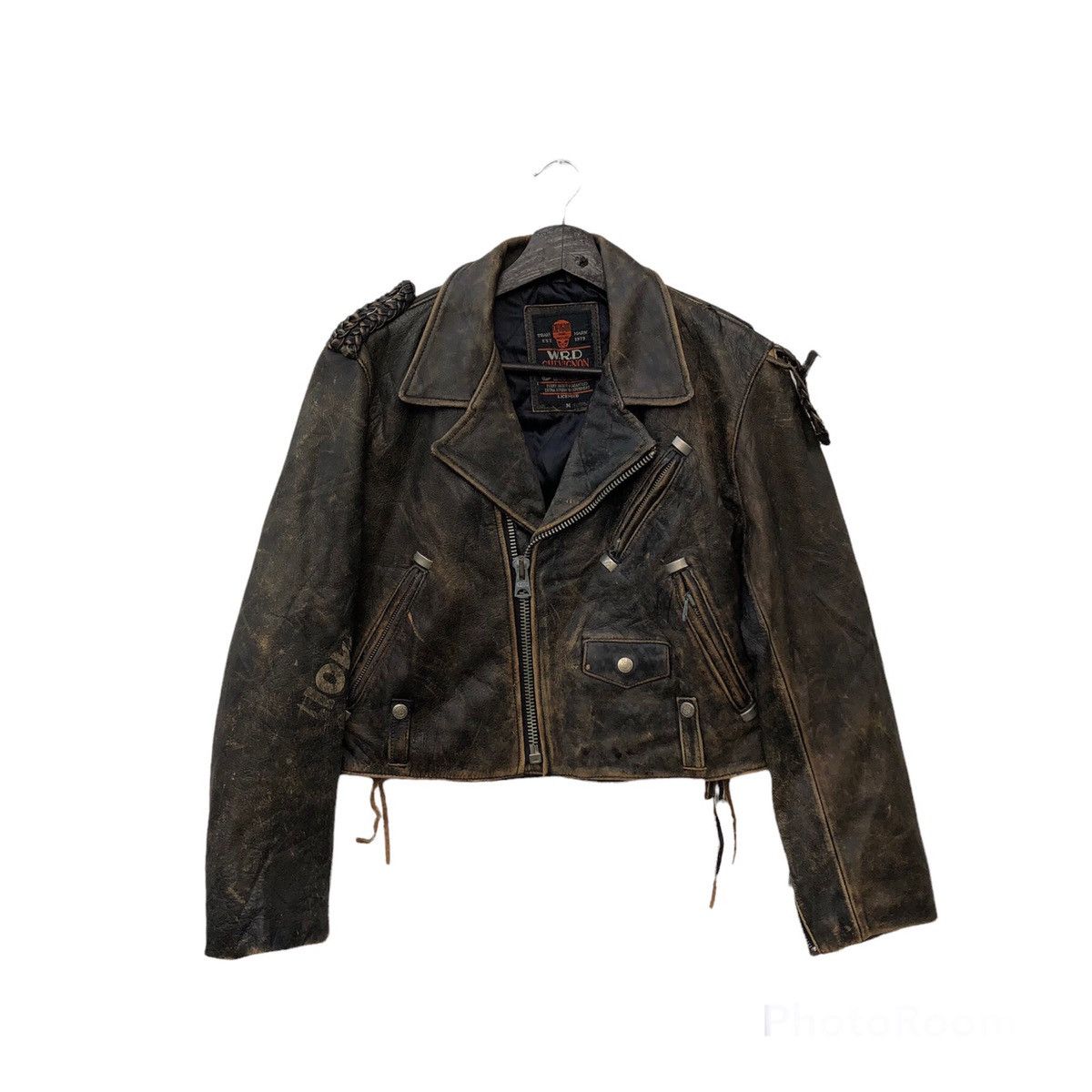 TRUE VINTAGE CROP LEATHER JACKET RIDER PARACHUTE CHEVIGNON