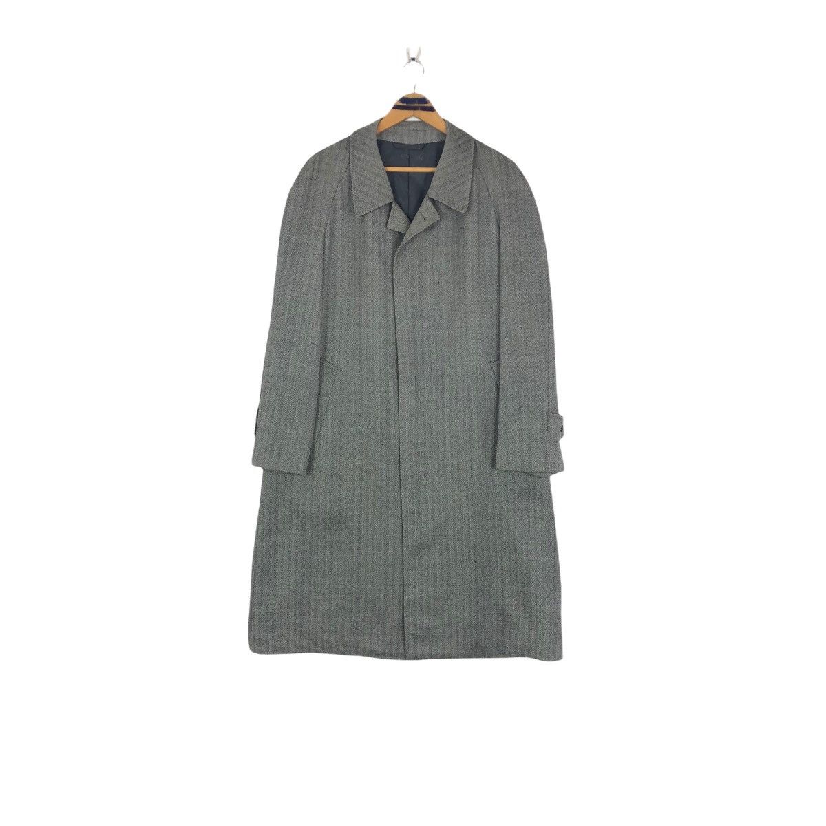 DAKS Vintage Daks London Wool Car Coat Herringbone Pattern Size US L / EU 52-54 / 3 - 2 Thumbnail
